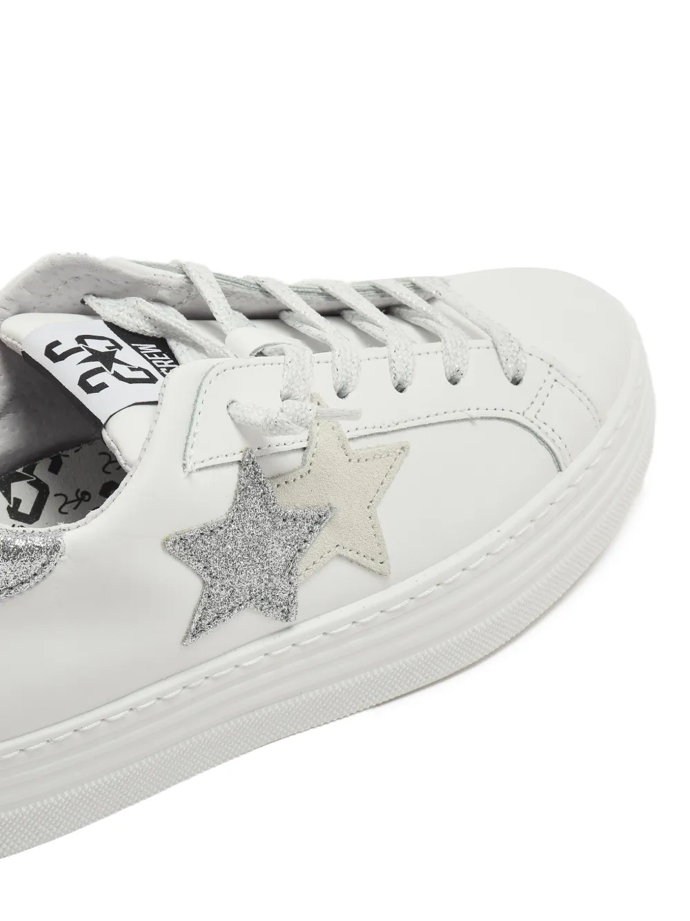 2 Star Kids Sneakers verfraaid met glitter Wit