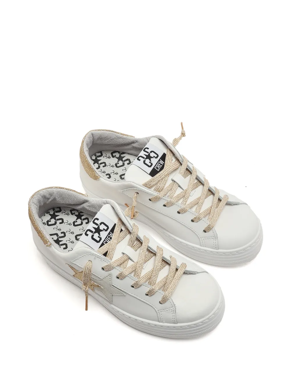 2 Star Kids Sneakers met ster applicatie Wit