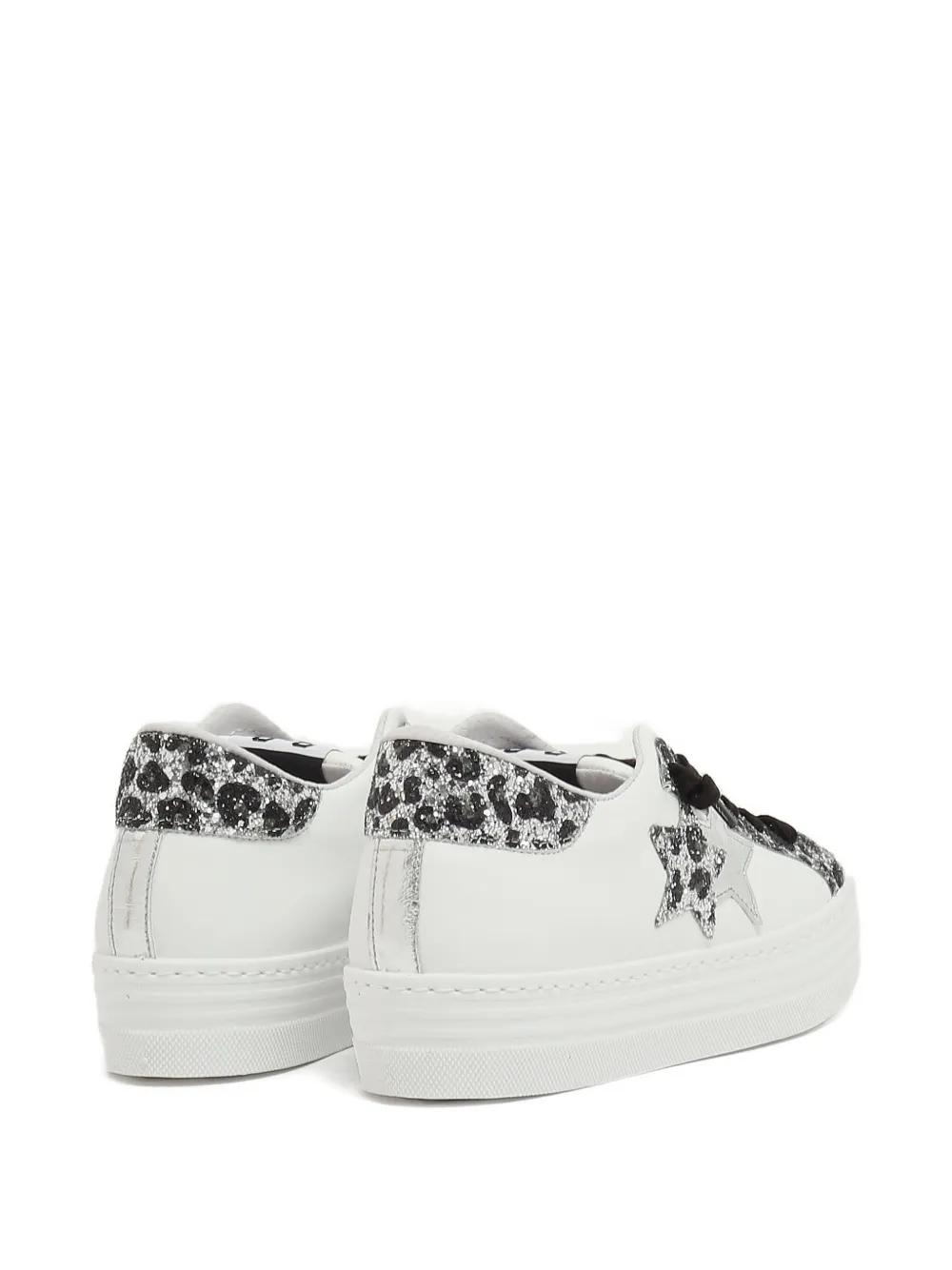 2 Star Kids Sneakers met luipaardprint Wit