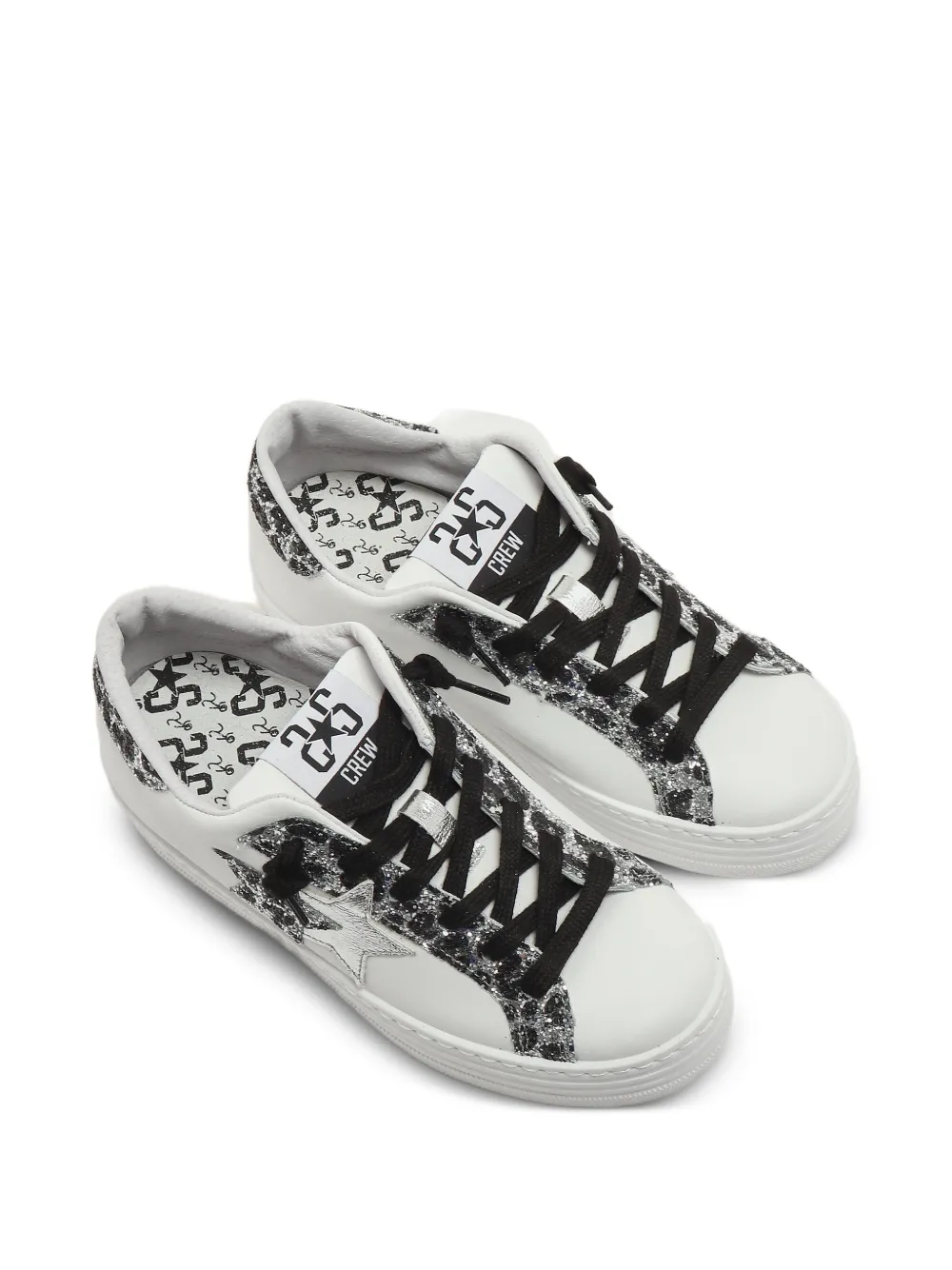 2 Star Kids Sneakers met luipaardprint Wit