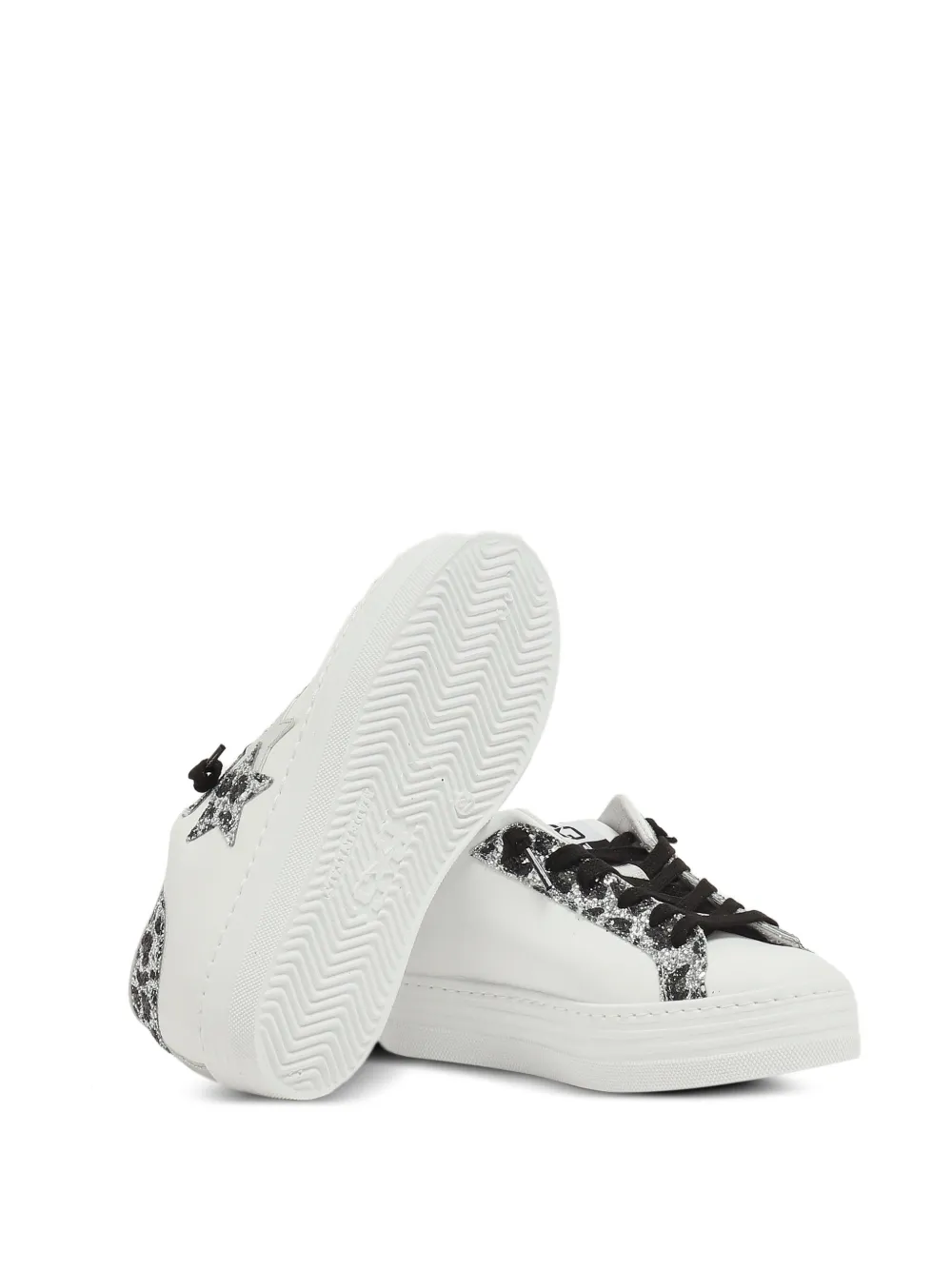 2 Star Kids Sneakers met luipaardprint Wit