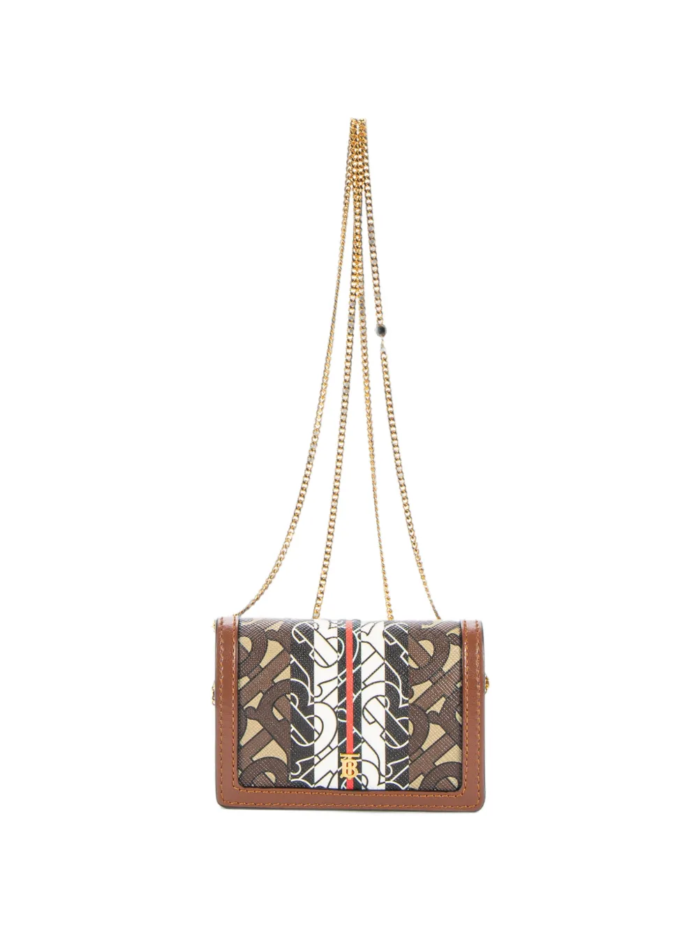 Burberry Pre-Owned monogram-print chain shoulder bag - Brown