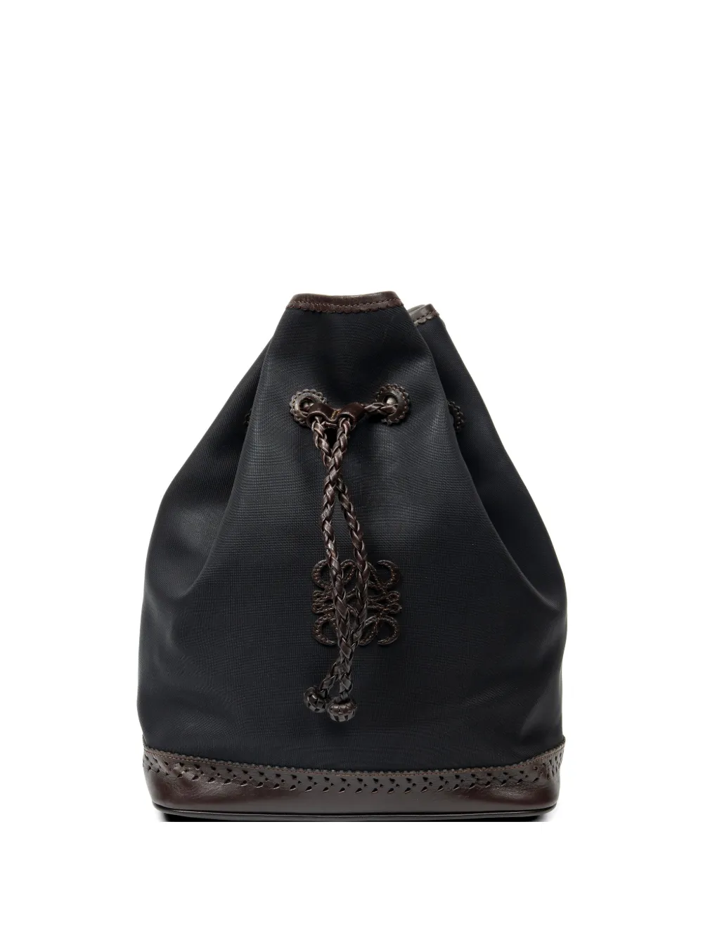Loewe Pre-Owned bucket braided drawstring bag - Nero
