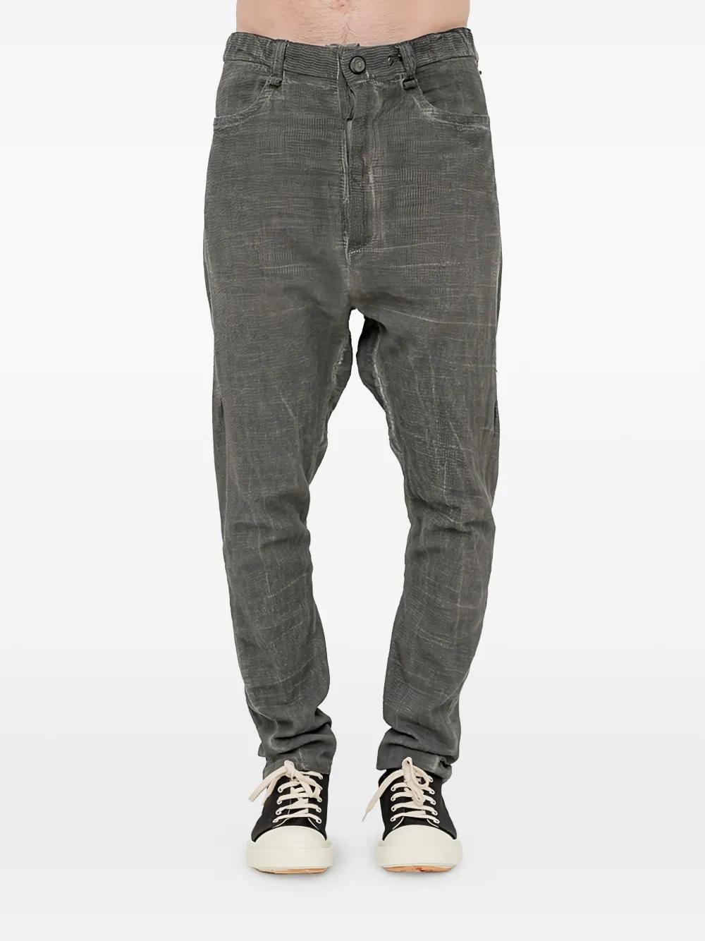 69 BY ISAAC SELLAM faded-effect trousers - Grigio