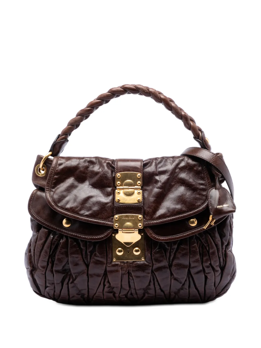 Miu Miu Pre-Owned 2000-2025 Matelasse Nappa Coffer Hobo satchel - Marrone