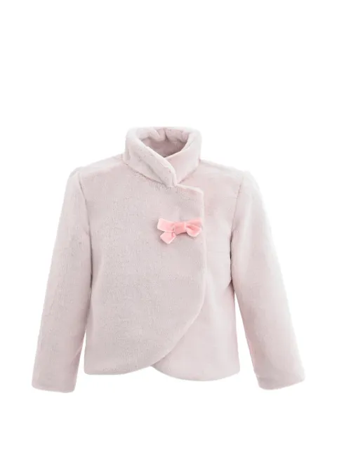 Tulleen plush asymmetrical bow coat