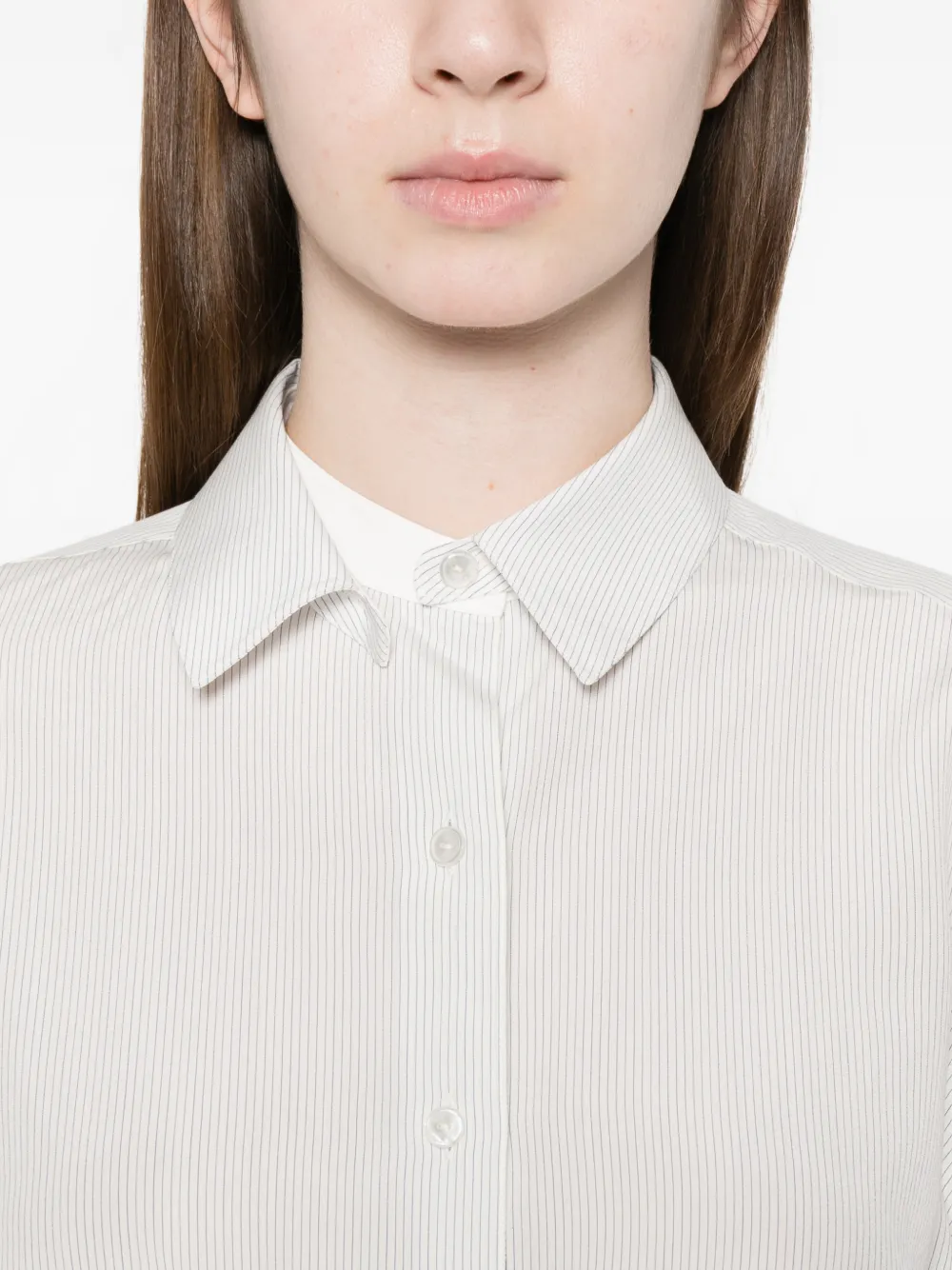 The Row Fiora gestreepte blouse Wit