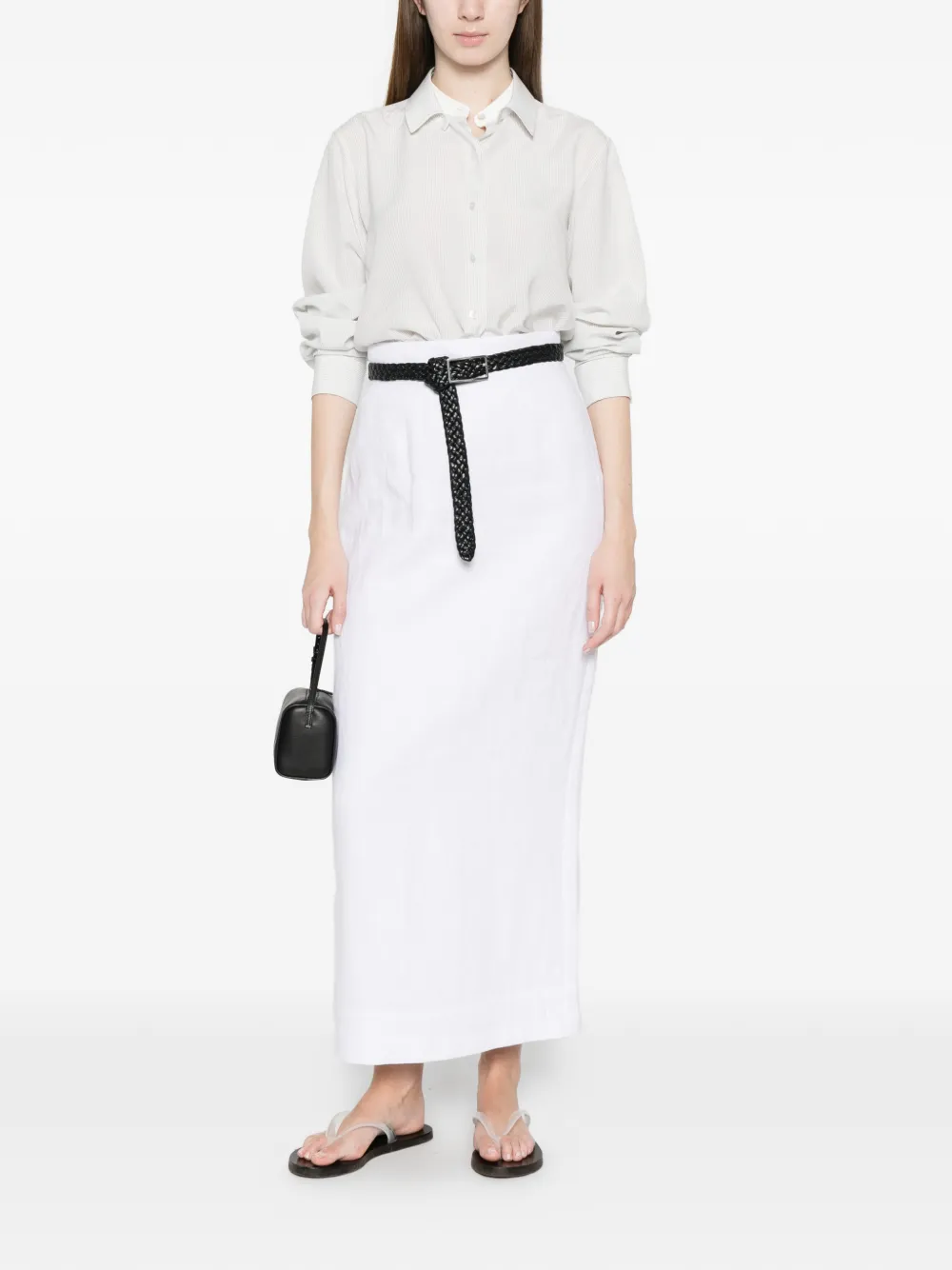 The Row Fiora gestreepte blouse Wit