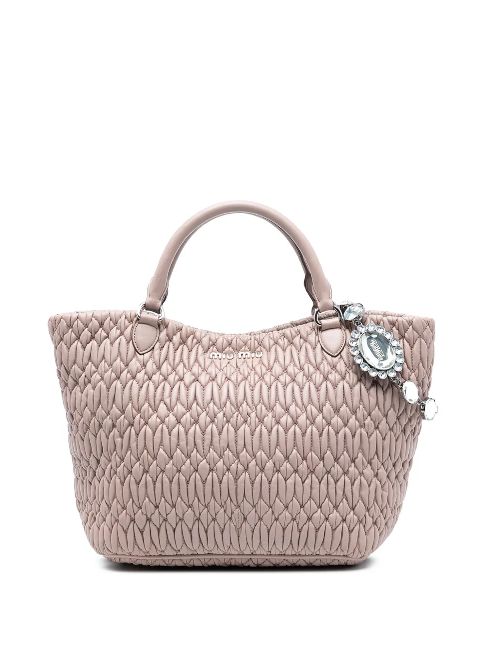 Miu Miu Pre-Owned 2010-2026 Matelasse Nappa Crystal satchel - Rosa