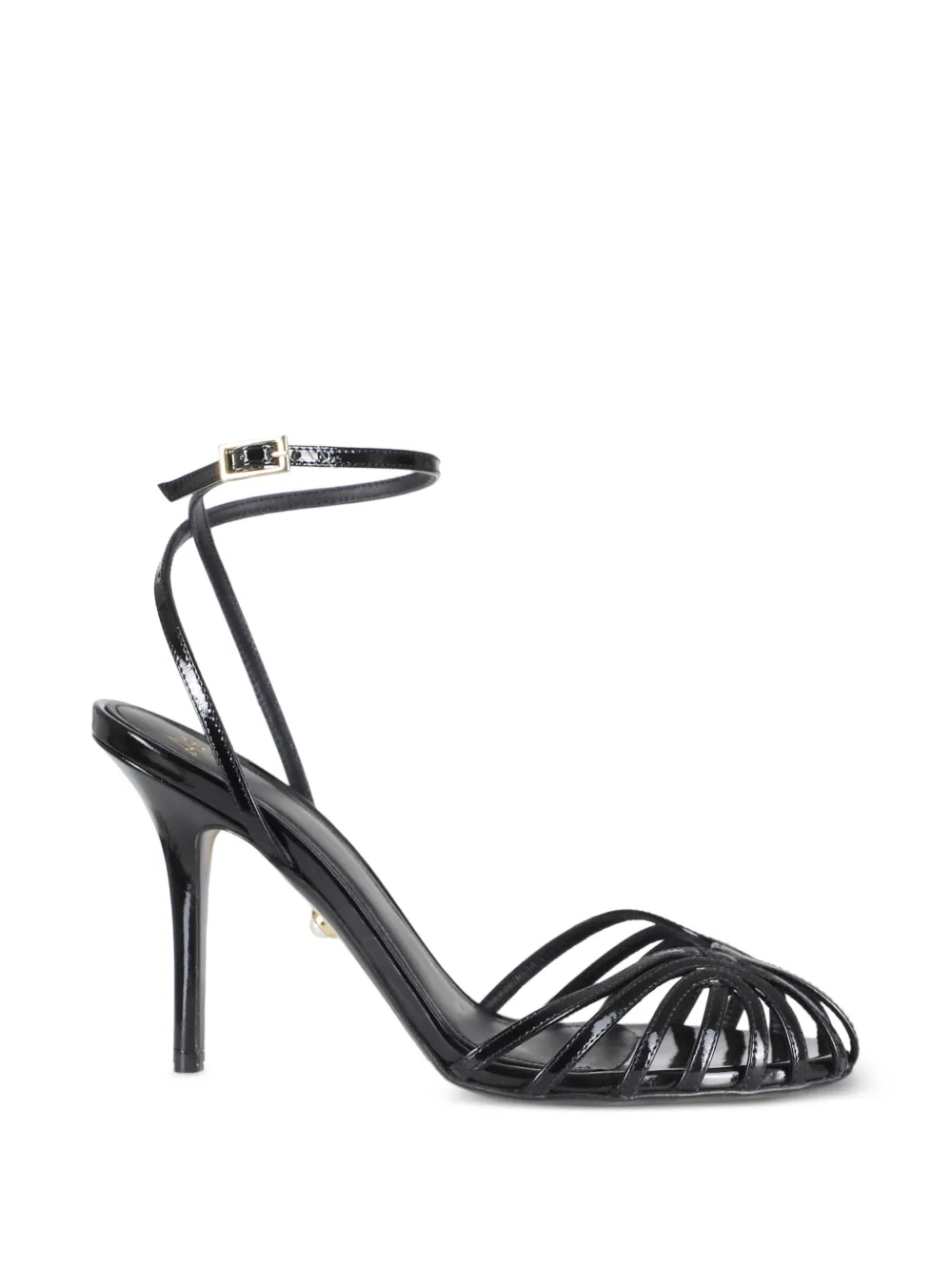 Alevì Ally caged ankle-strap leather pumps - Nero