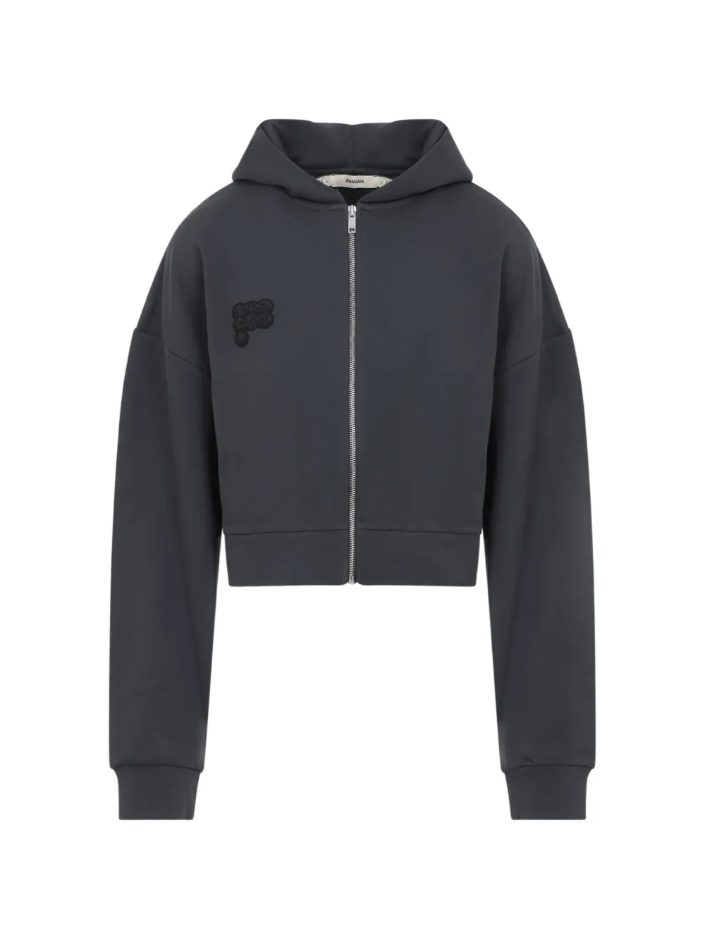 Pangaia logo-embroidered zip-up hoodie - Grigio
