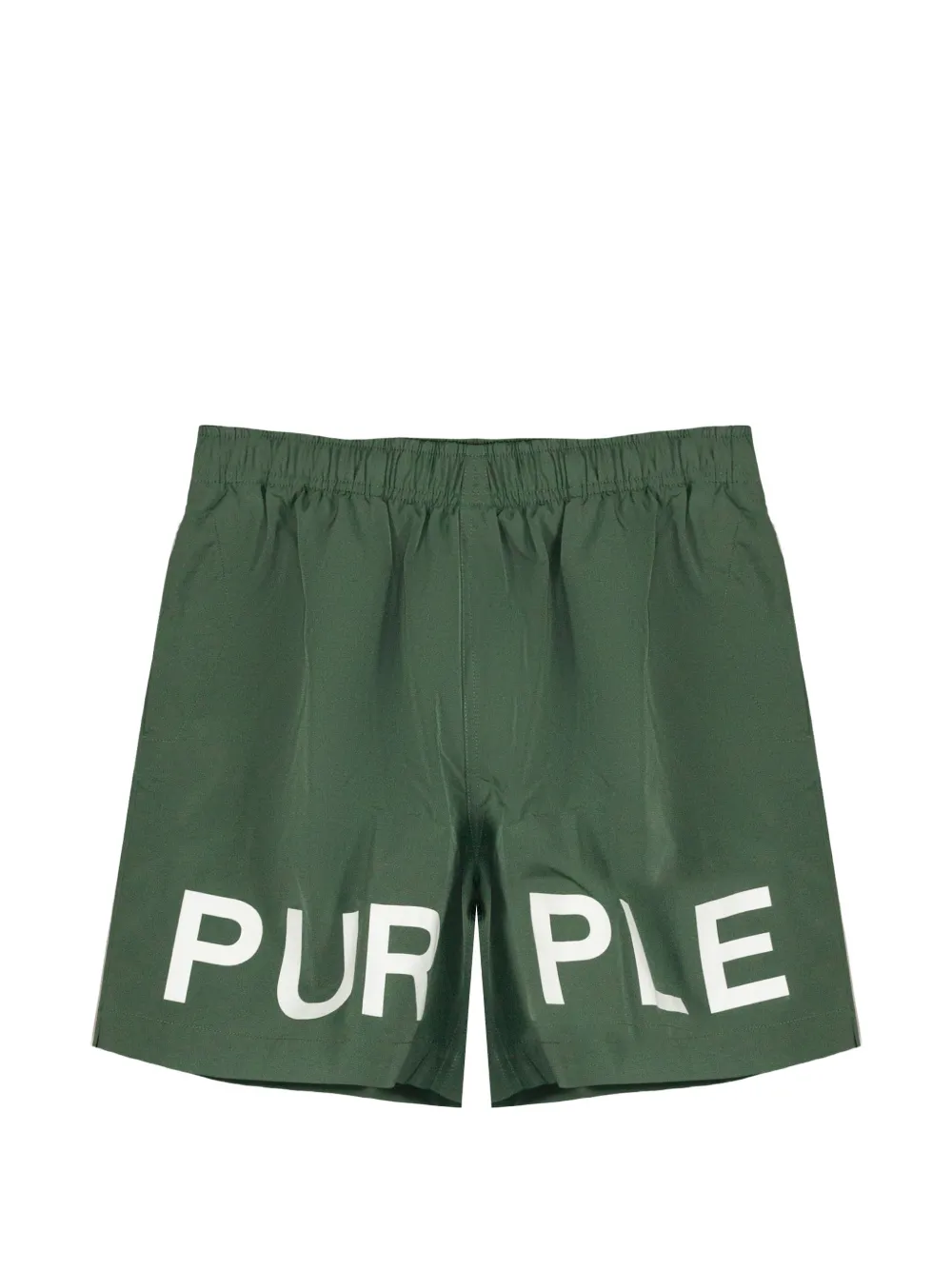 Purple Brand lightweight logo-print shorts - Verde