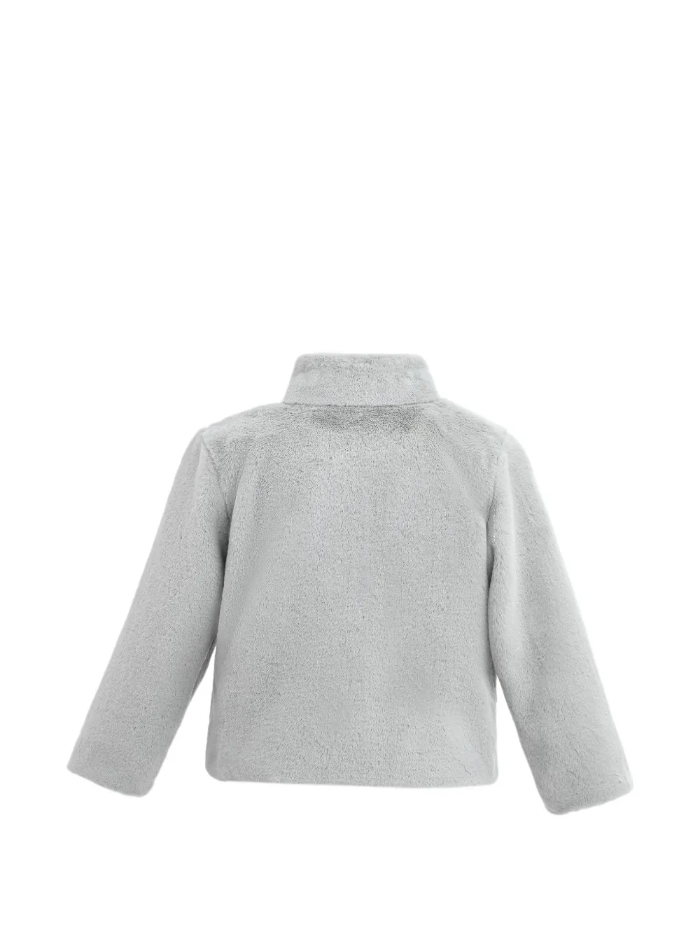  Tulleen Plush Asymmetrical Bow Coat - Grey 