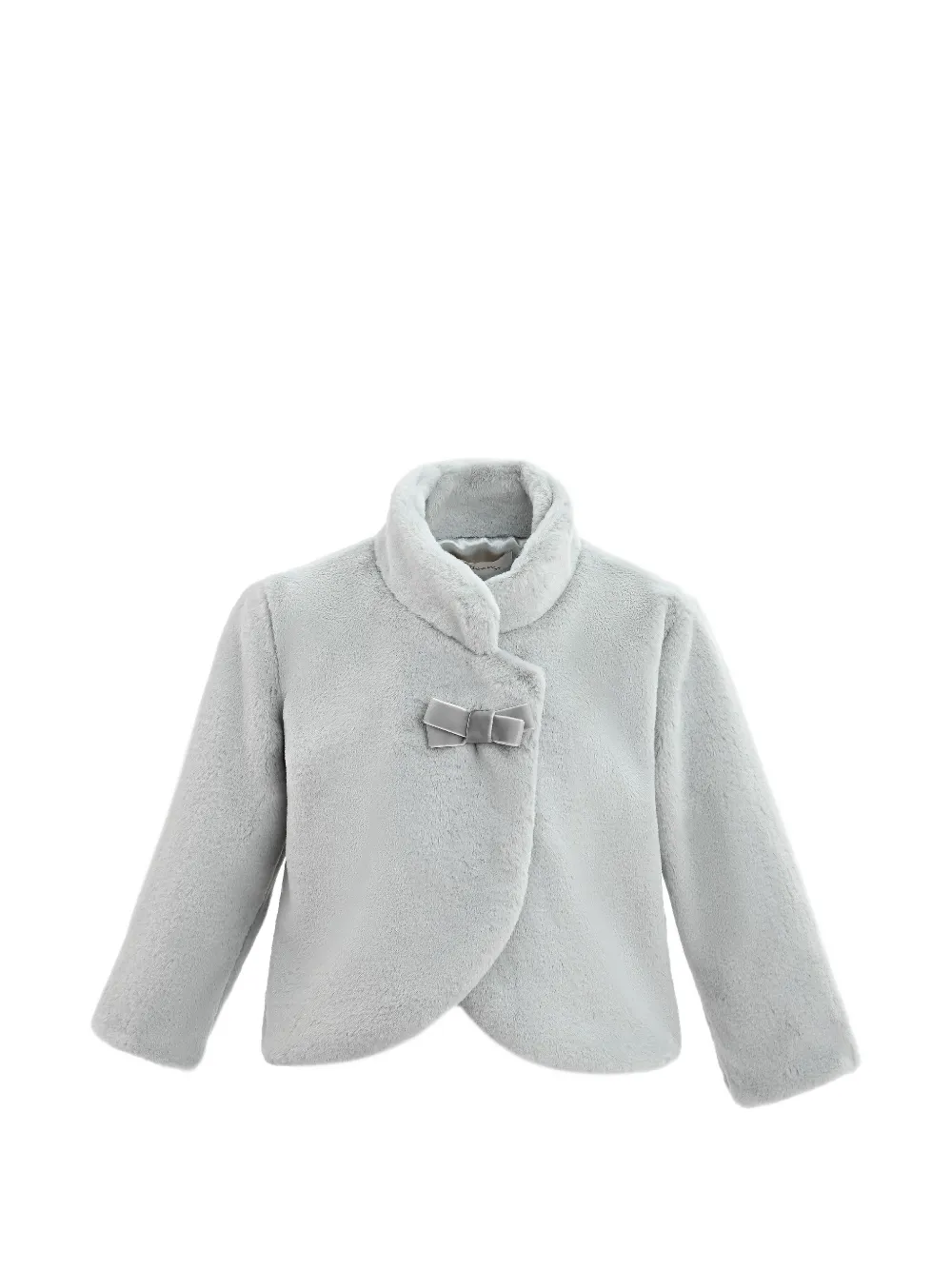 Tulleen plush asymmetrical bow coat - Grigio