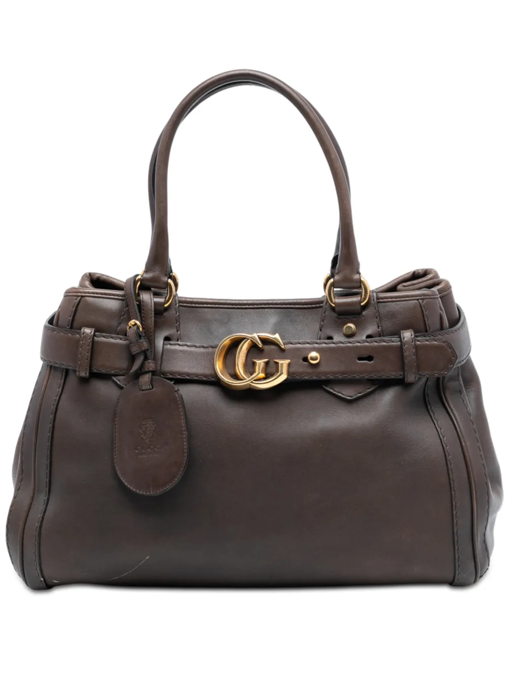 Gucci Pre-Owned 2016-2026 Calfskin Interlocking G Running tote bag - Marrone