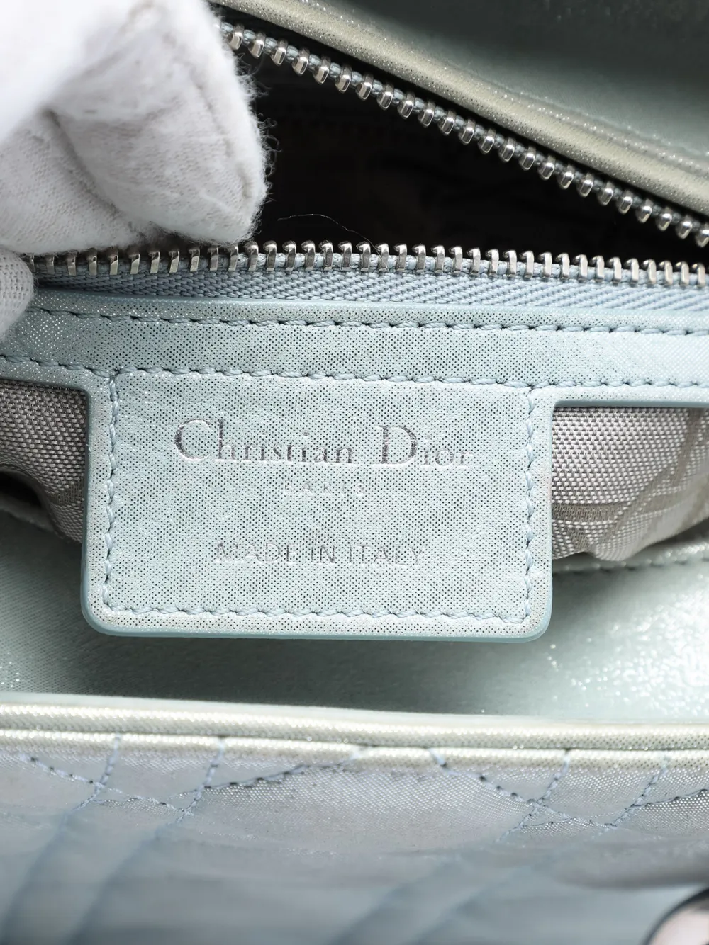 2015 Medium Iridescent Lambskin Cannage Lady Dior Satchel