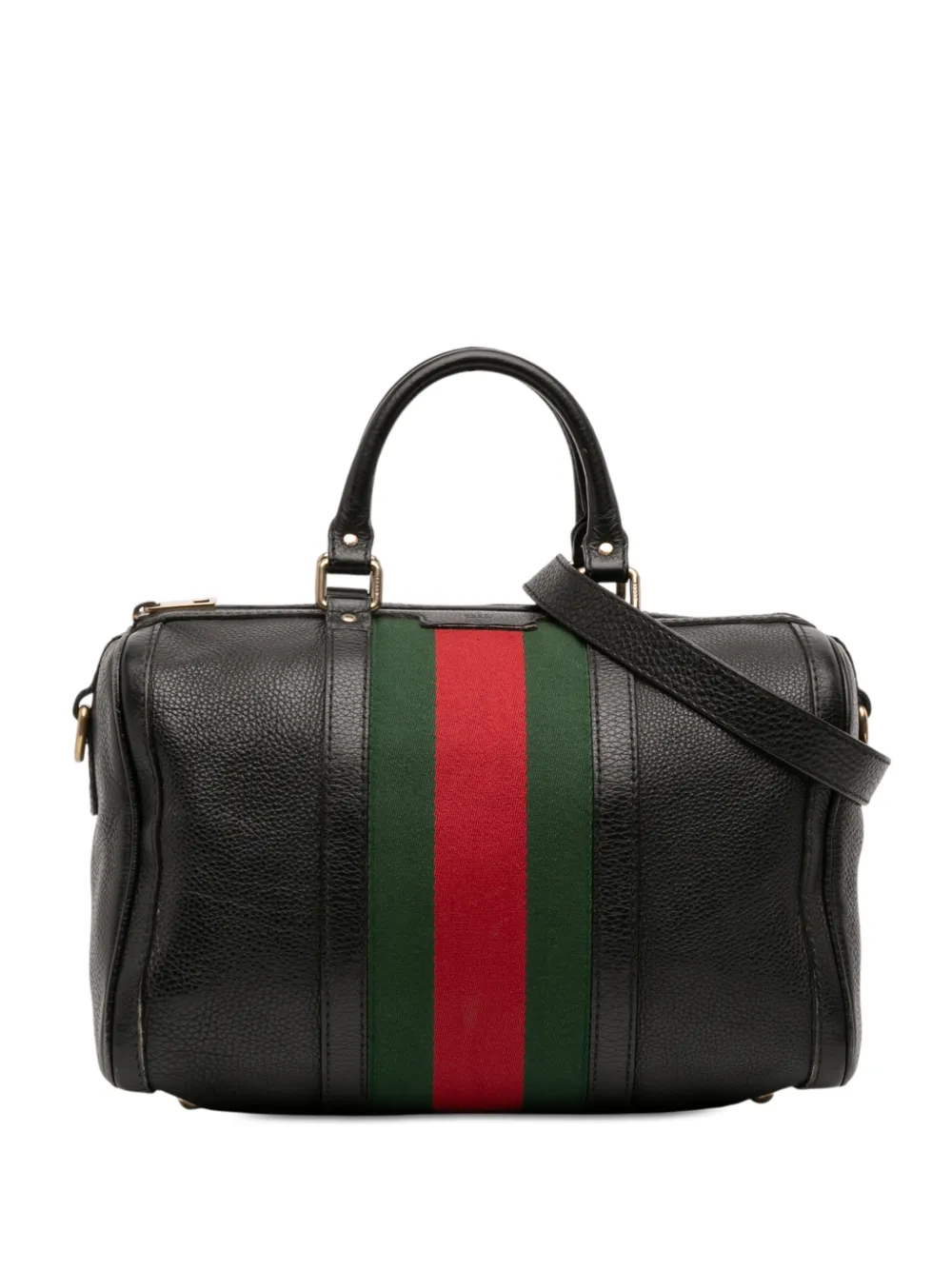 Gucci Pre-Owned 2016-2026 Calfskin Web Joy Boston Bag satchel - Nero
