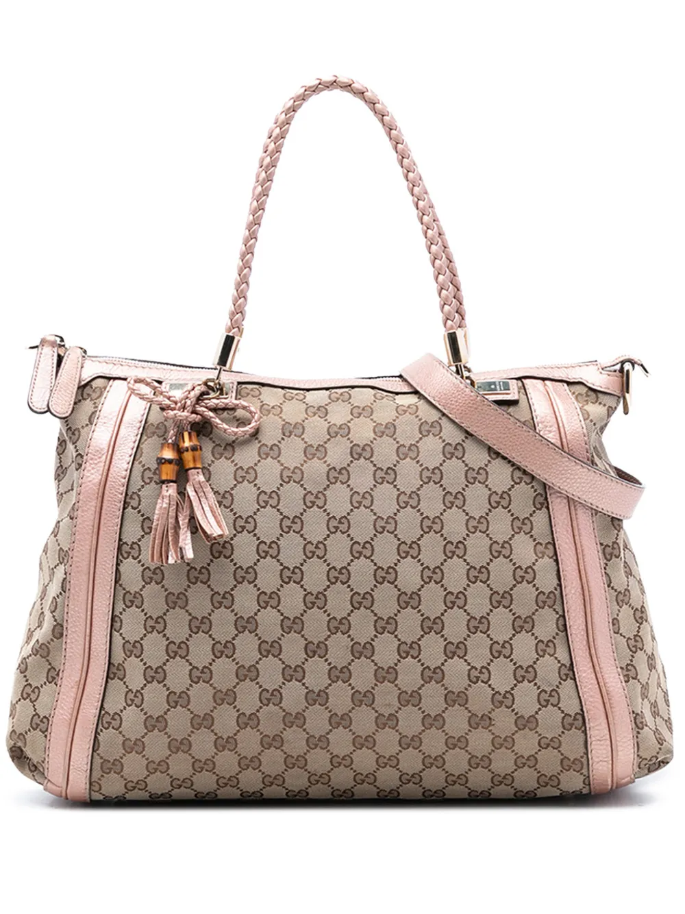 Gucci Pre-Owned 2016-2025 GG Canvas Bella Convertible Tote satchel - Marrone