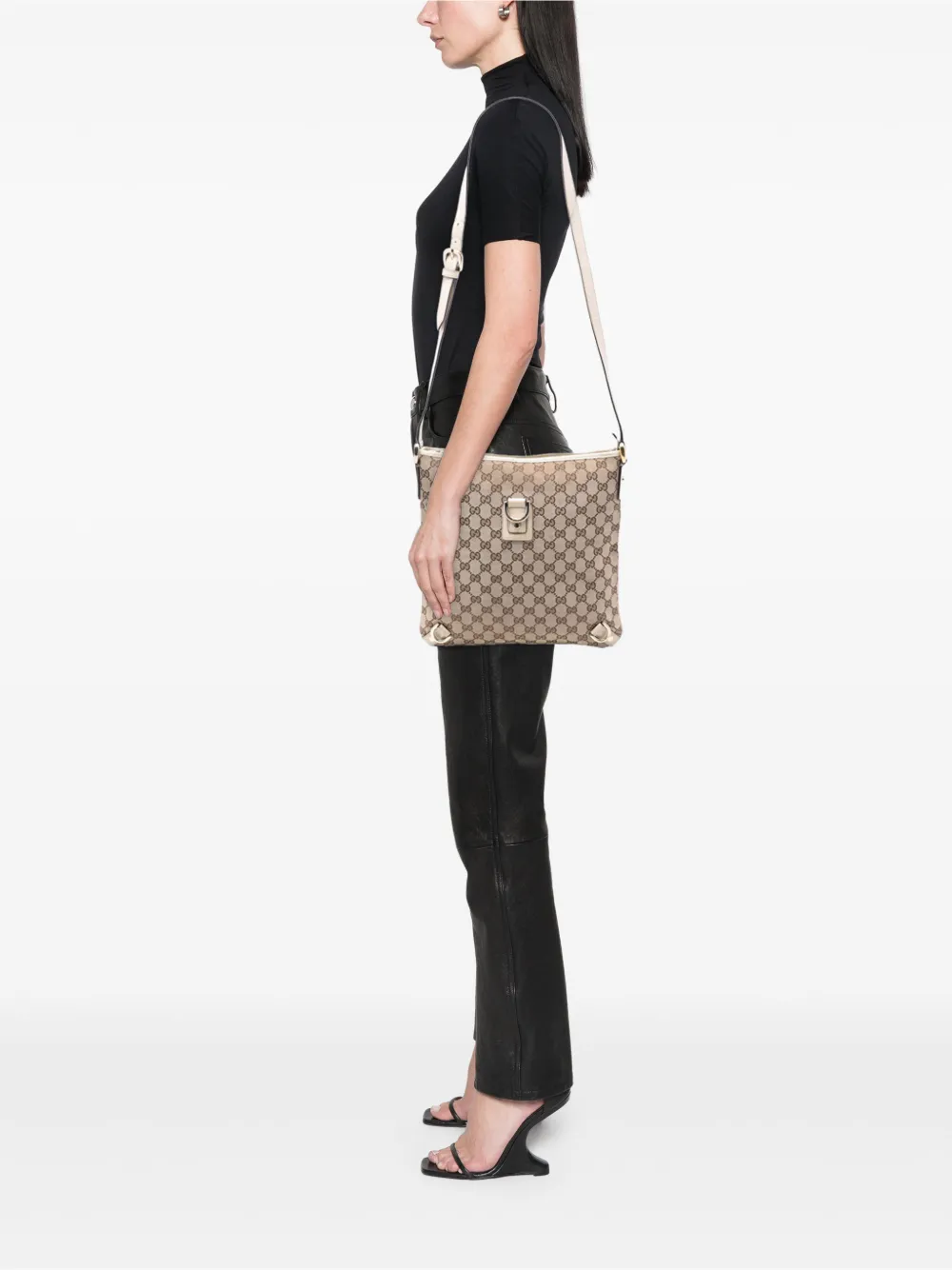 Gucci GG柄 ハンドバッグ Dリング ブラウン Gucci Pre-Owned 2016-2026 GGキャンバス アビー Dリング ショルダー