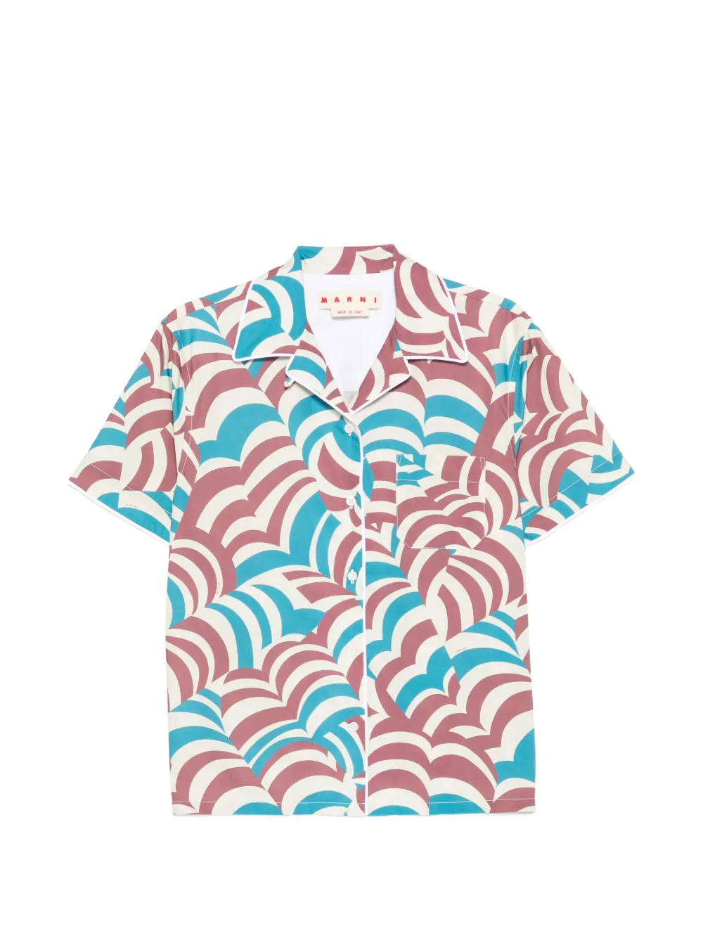 Marni printed short-sleeve shirt - Blu