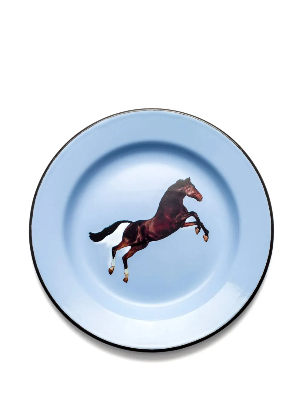 Seletti x Toiletpaper horse-printed metal plate - Blau