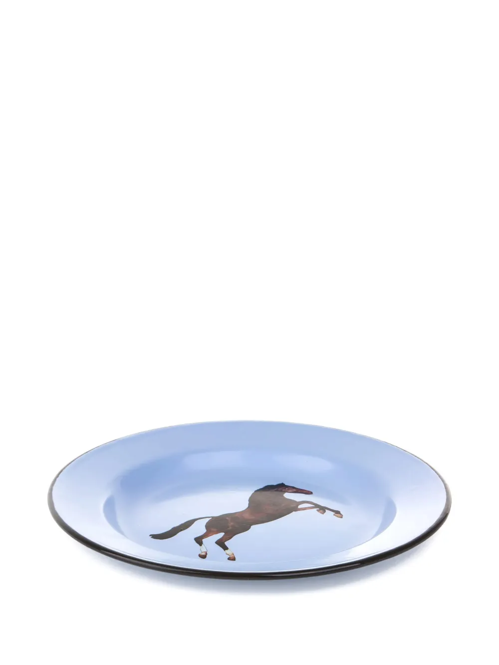  Seletti X Toiletpaper Horse-printed Metal Plate - Blue 