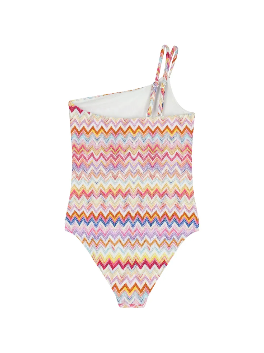 Missoni Kids Asymmetrisch badpak met zigzag-patroon Wit