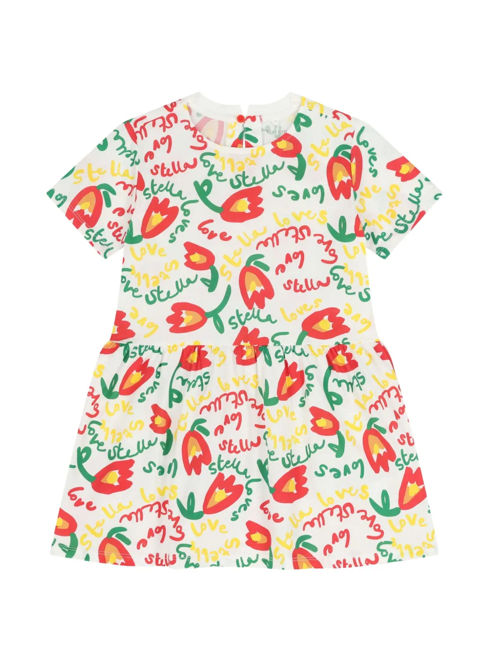 Stella McCartney Kids floral-print dress - Bianco