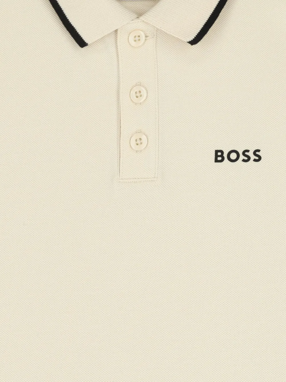 BOSS Kidswear Poloshirt met logodetail Beige