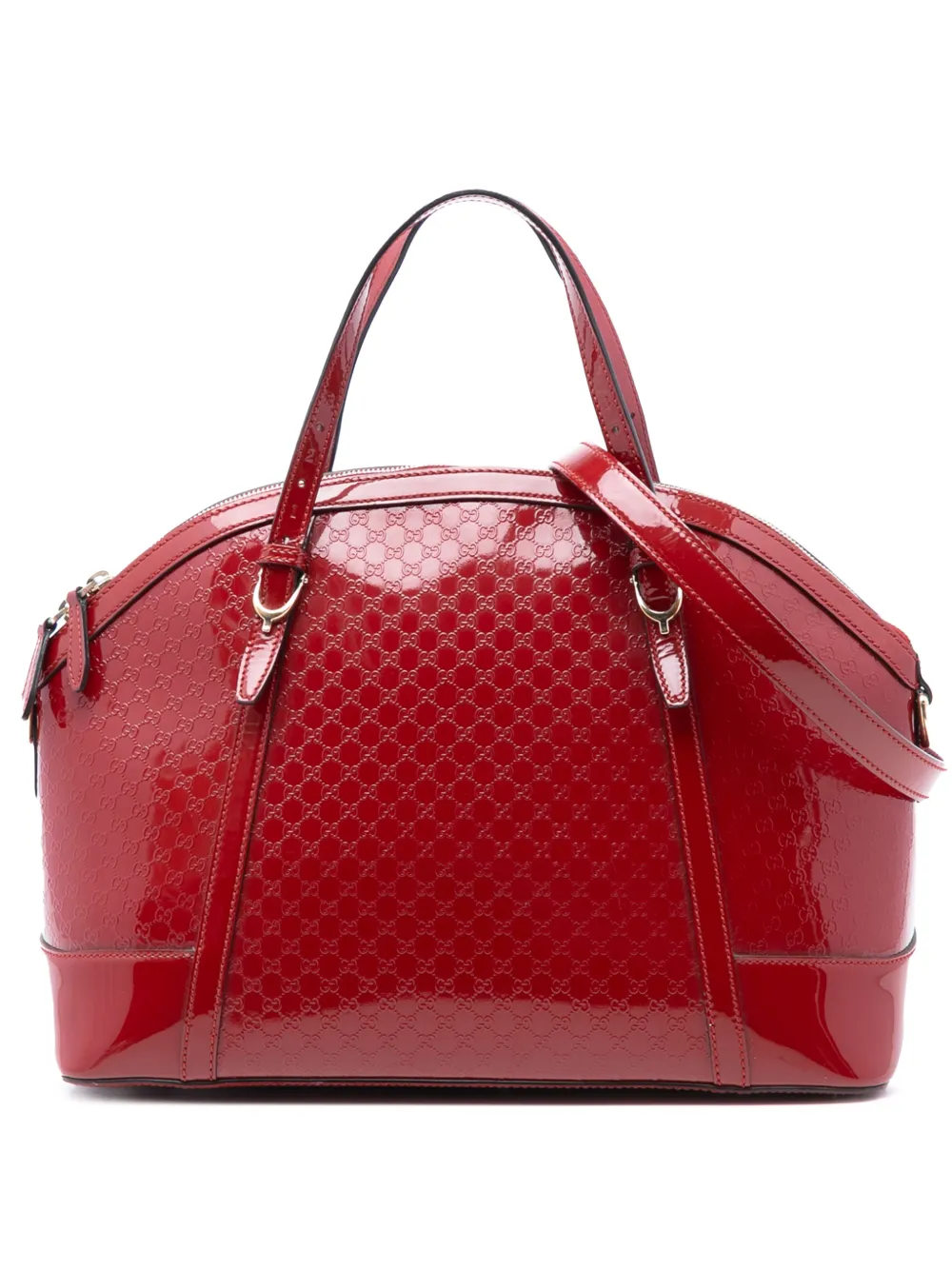 Gucci Pre-Owned 2016-2025 Large Microguccissima Patent Nice Dome satchel - Rosso