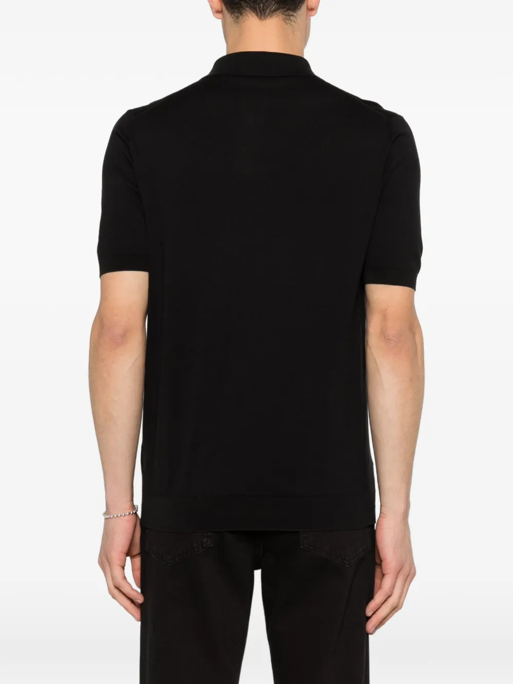 Fedeli Poloshirt met knopen Zwart