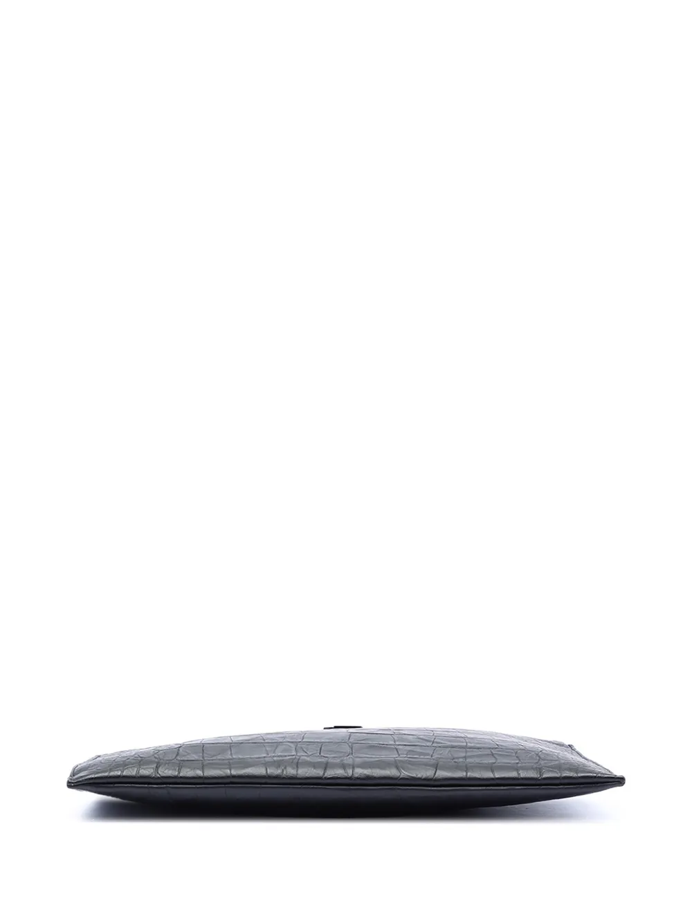 2017 Croc Embossed Leather Monogram Document Holder Clutch Bag