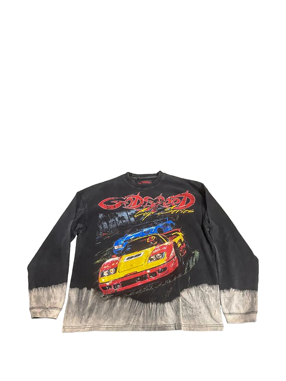 GODSPEED F.T.W LS bleached wash sweater - Nero