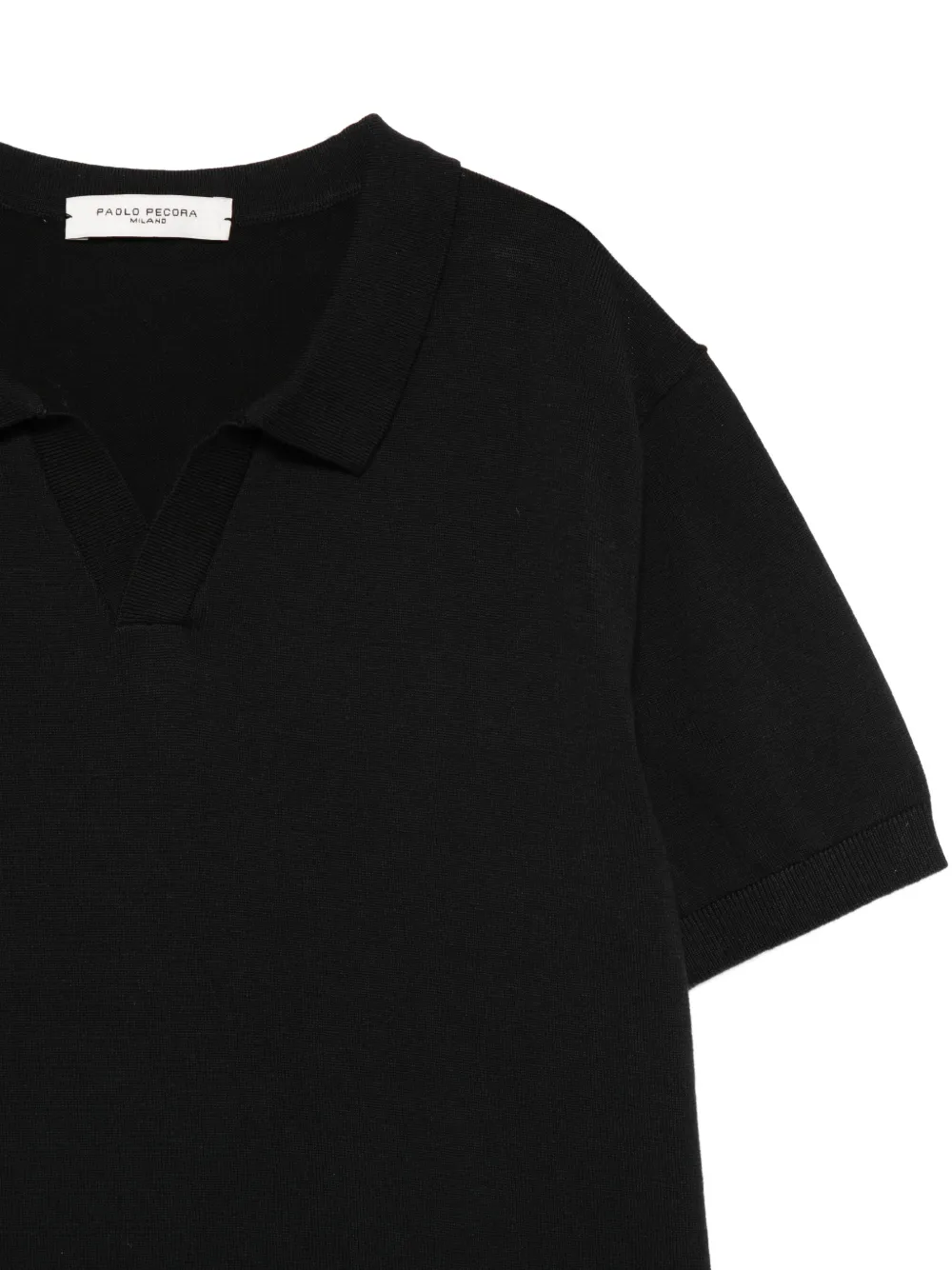 Paolo Pecora Kids T-shirt met V-hals Zwart