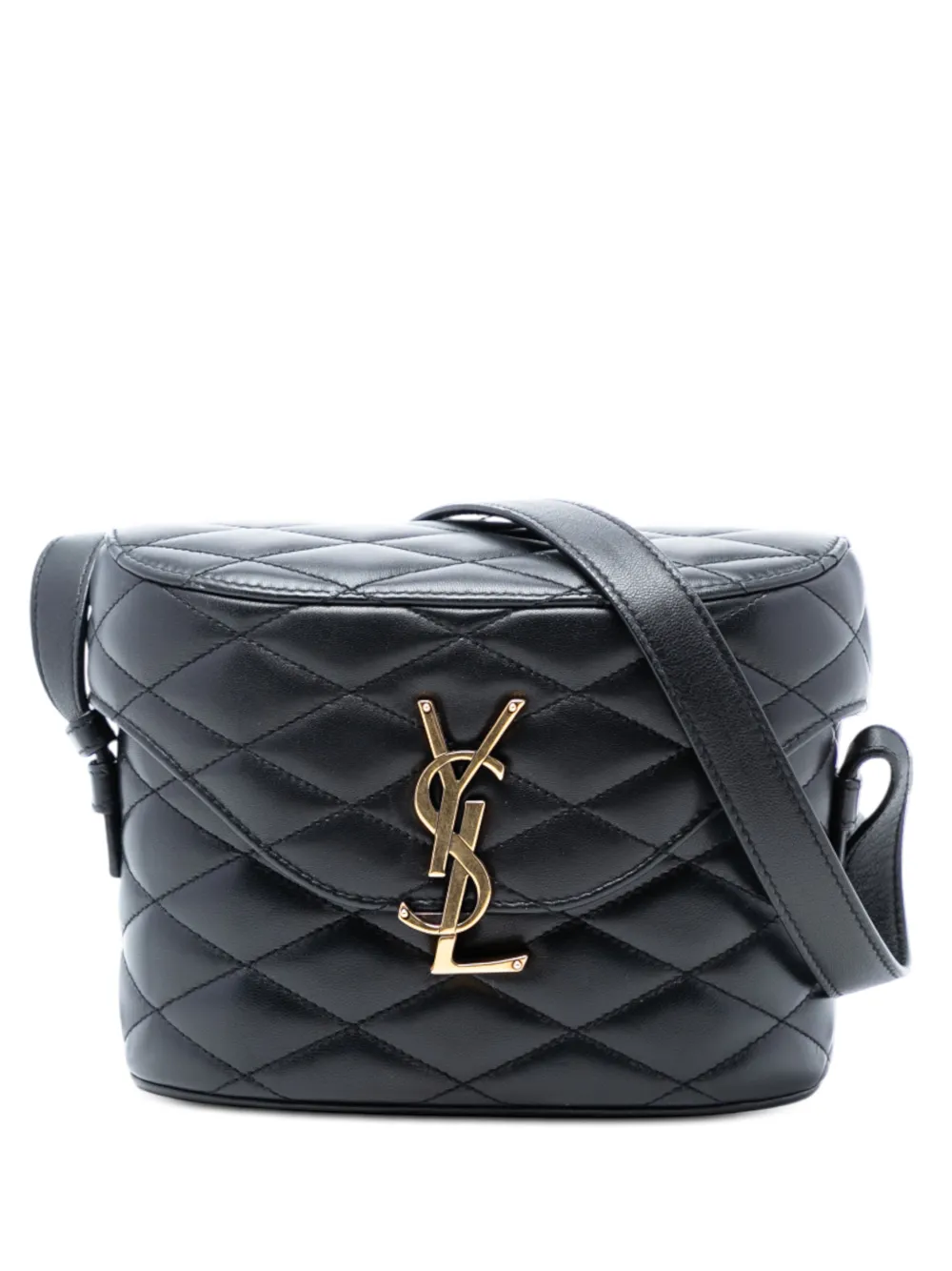 Saint Laurent Pre-Owned 2022 Quilted Lambskin Monogram June Box Bag crossbody bag - Nero