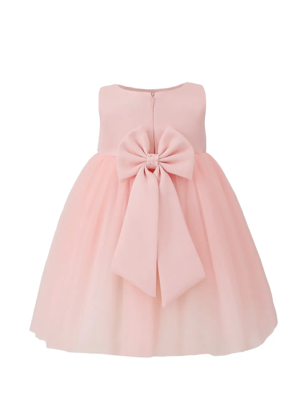  Tulleen Ovarelle Bow-detail Gown - Pink 