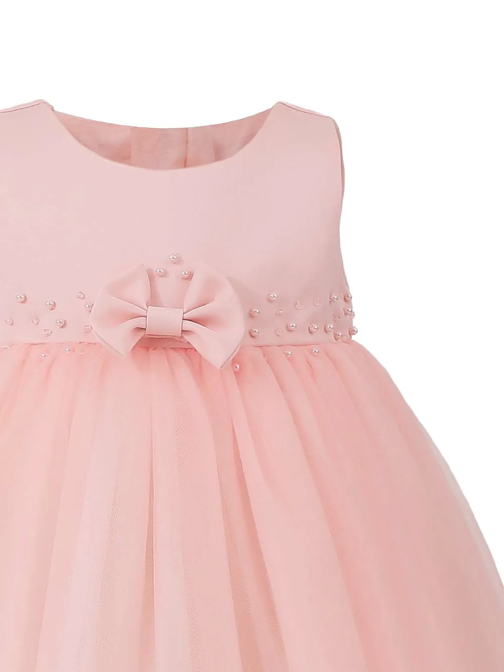  Tulleen Ovarelle Bow-detail Gown - Pink 
