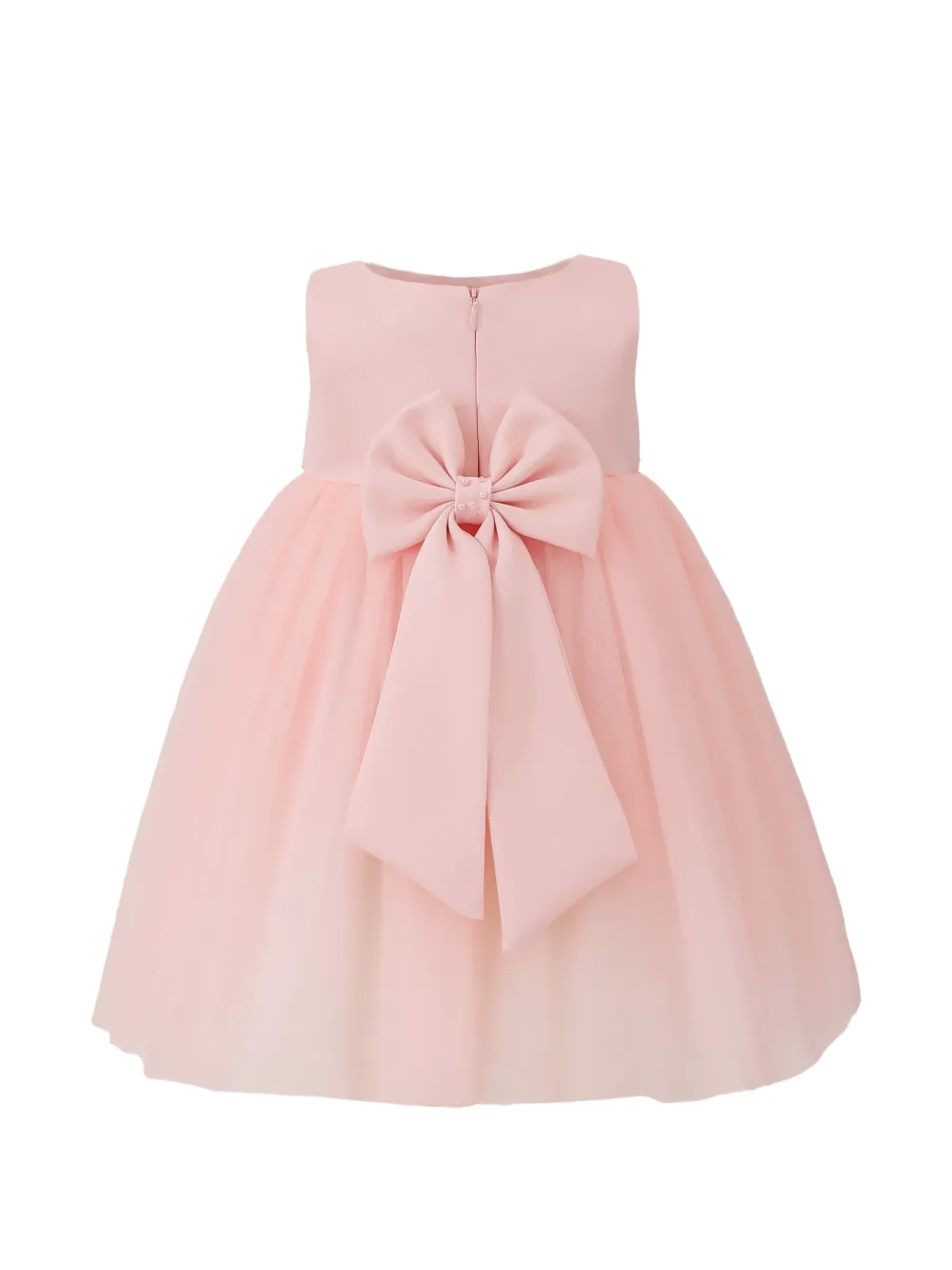 Tulleen Ovarelle avondjurk met strikdetail Roze
