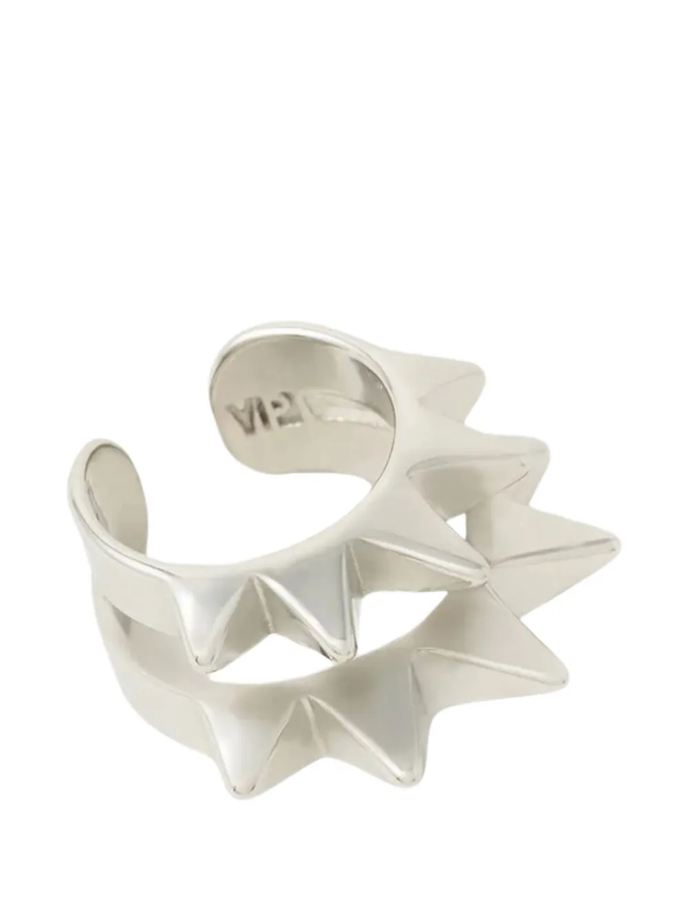 YPARIS Pike double S spiky band ear cuff - Argento