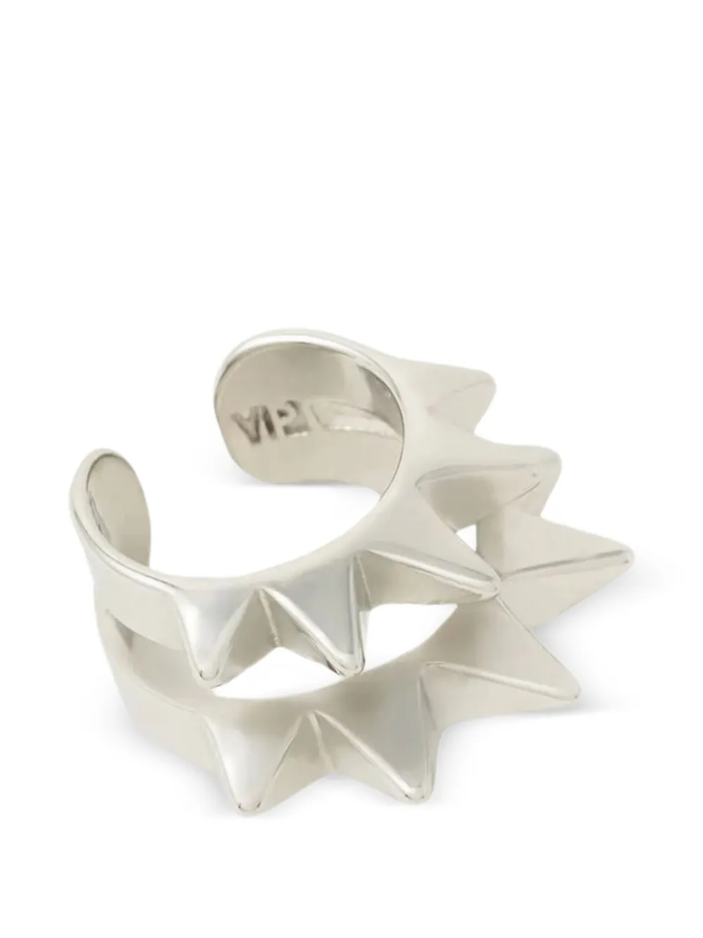 YPARIS Pike double S spiky band ear cuff - Argento