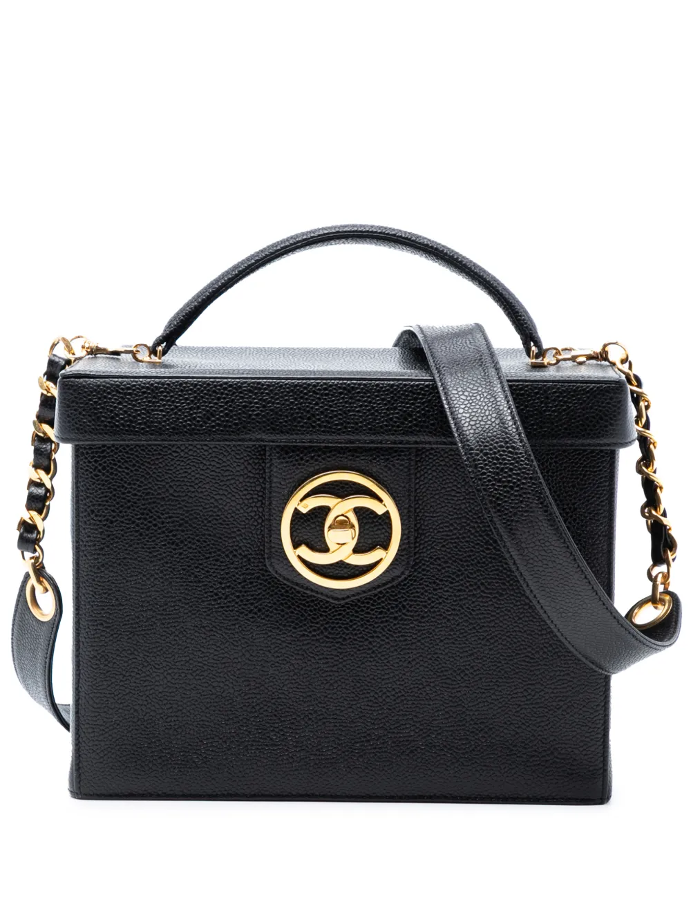 CHANEL Pre-Owned 1994-1996 CC Caviar Vanity Box Case satchel - Nero
