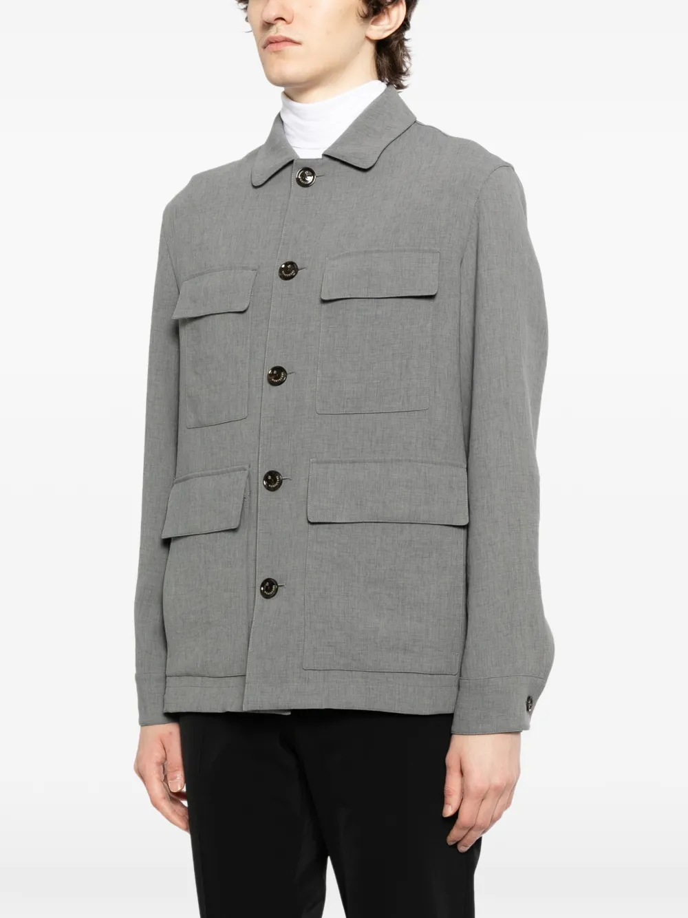 Montecore Collared Jacket In Gray