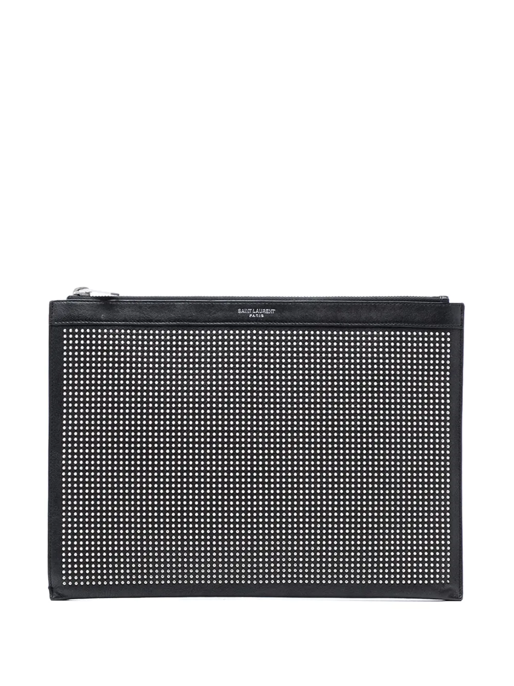 Saint Laurent Pre-Owned 2017 Studded Leather clutch bag - Nero