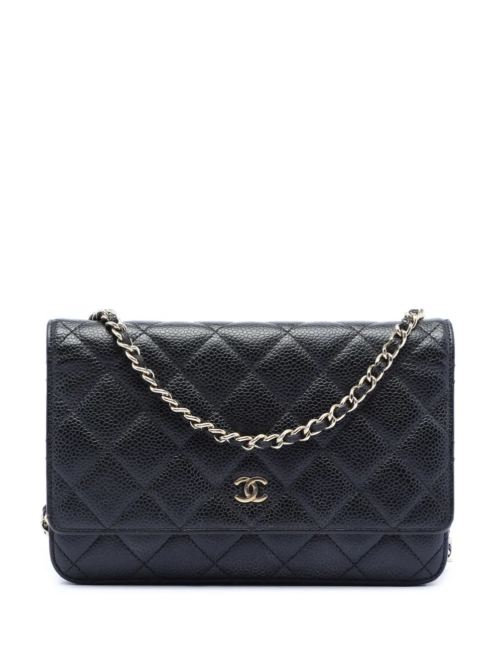 CHANEL Pre-Owned 2013-2014 CC Quilted Caviar Wallet on Chain crossbody bag - Nero