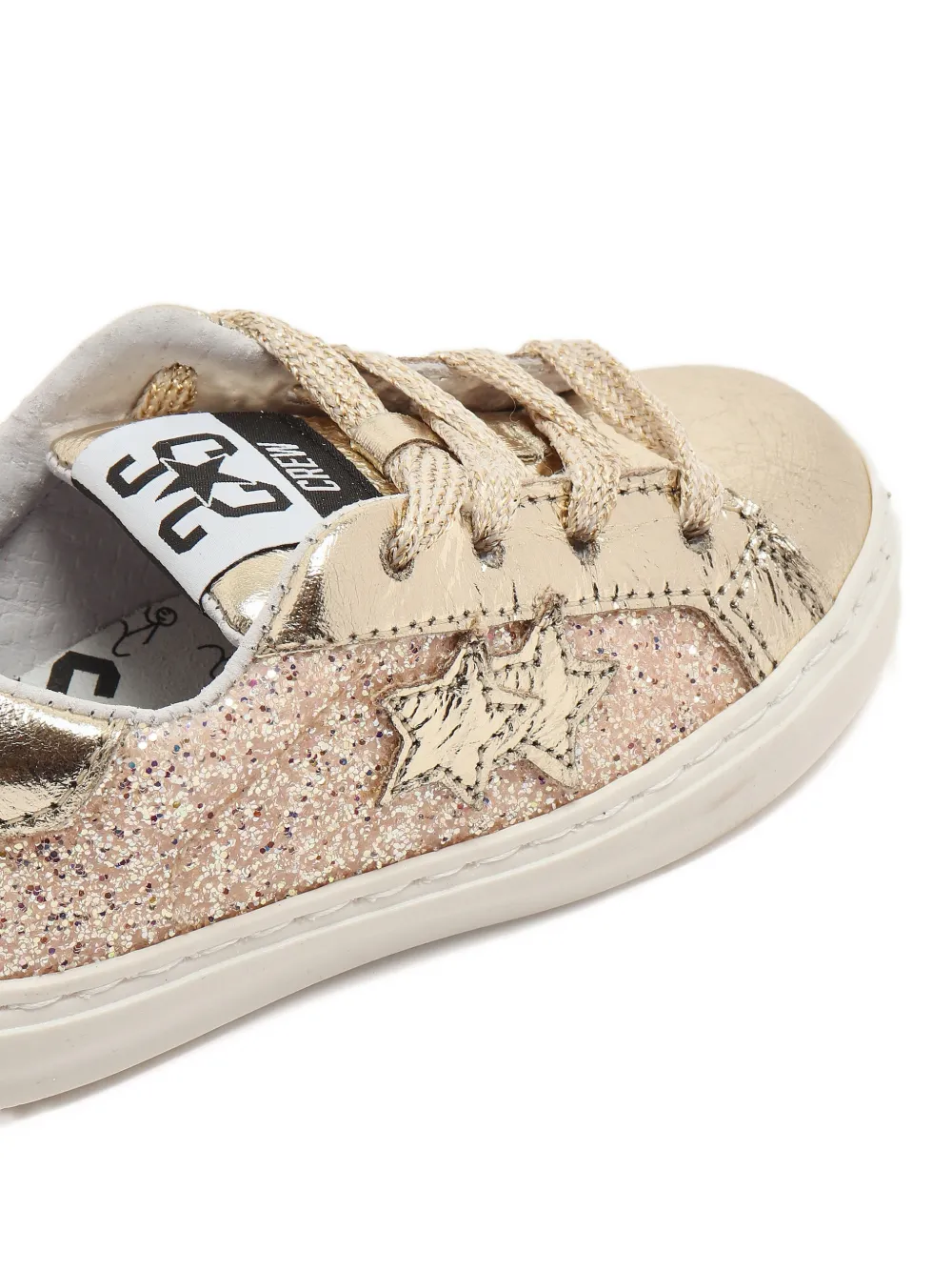 2 Star Kids Sneakers verfraaid met glitter Goud