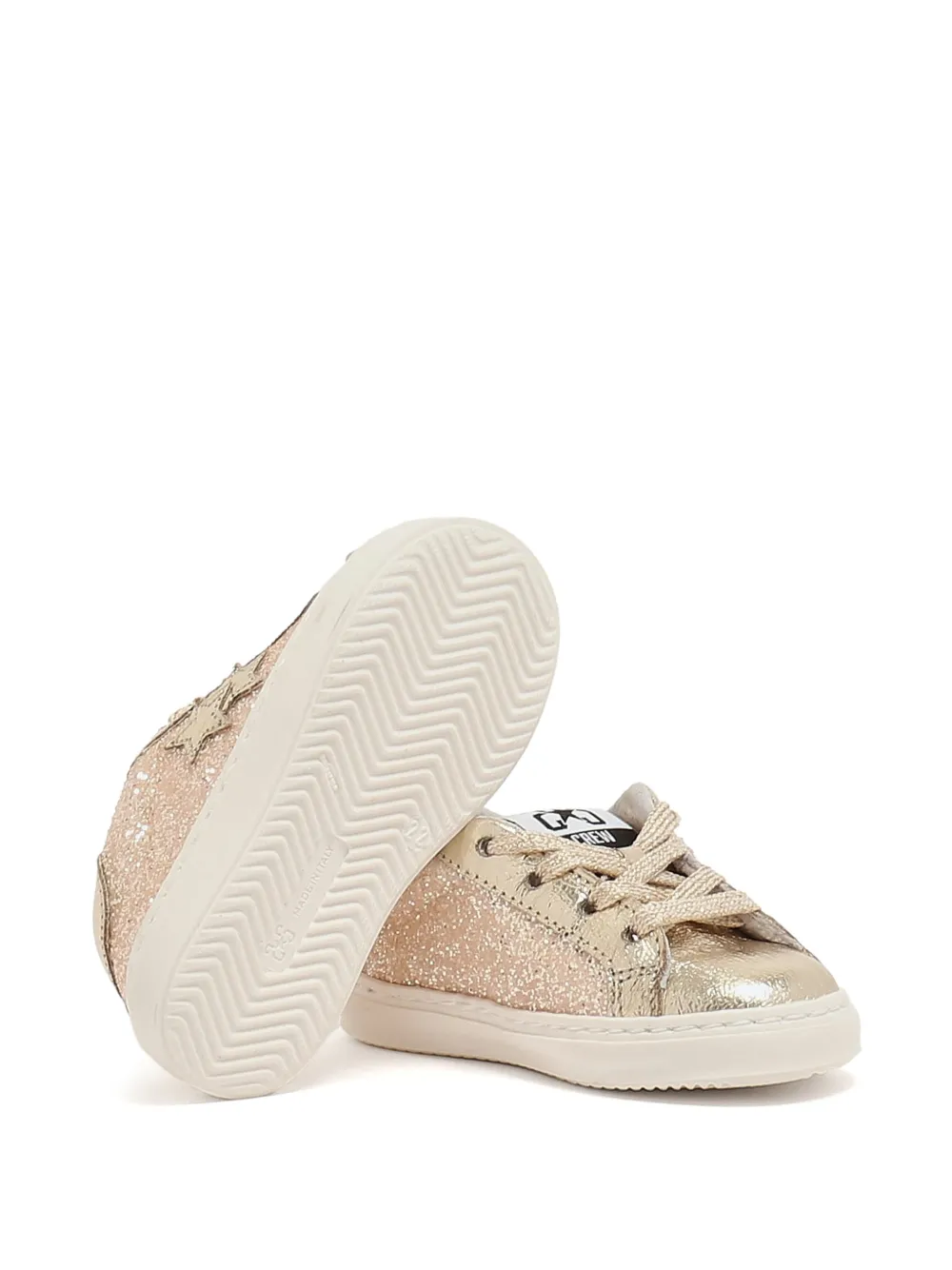 2 Star Kids Sneakers verfraaid met glitter Goud