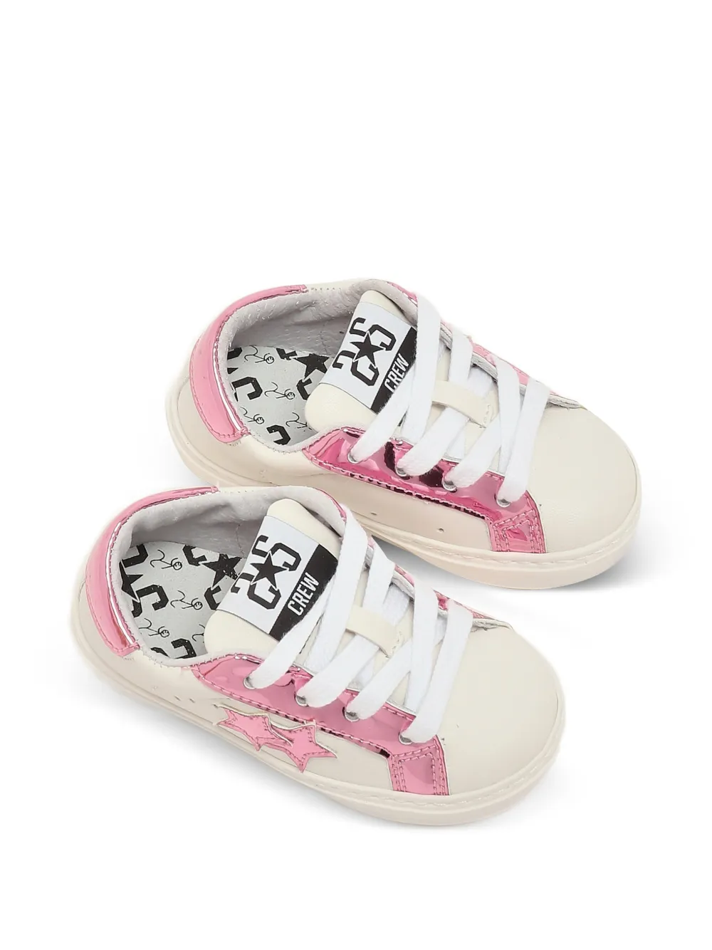 2 Star Kids Sneakers met ster applicatie Beige