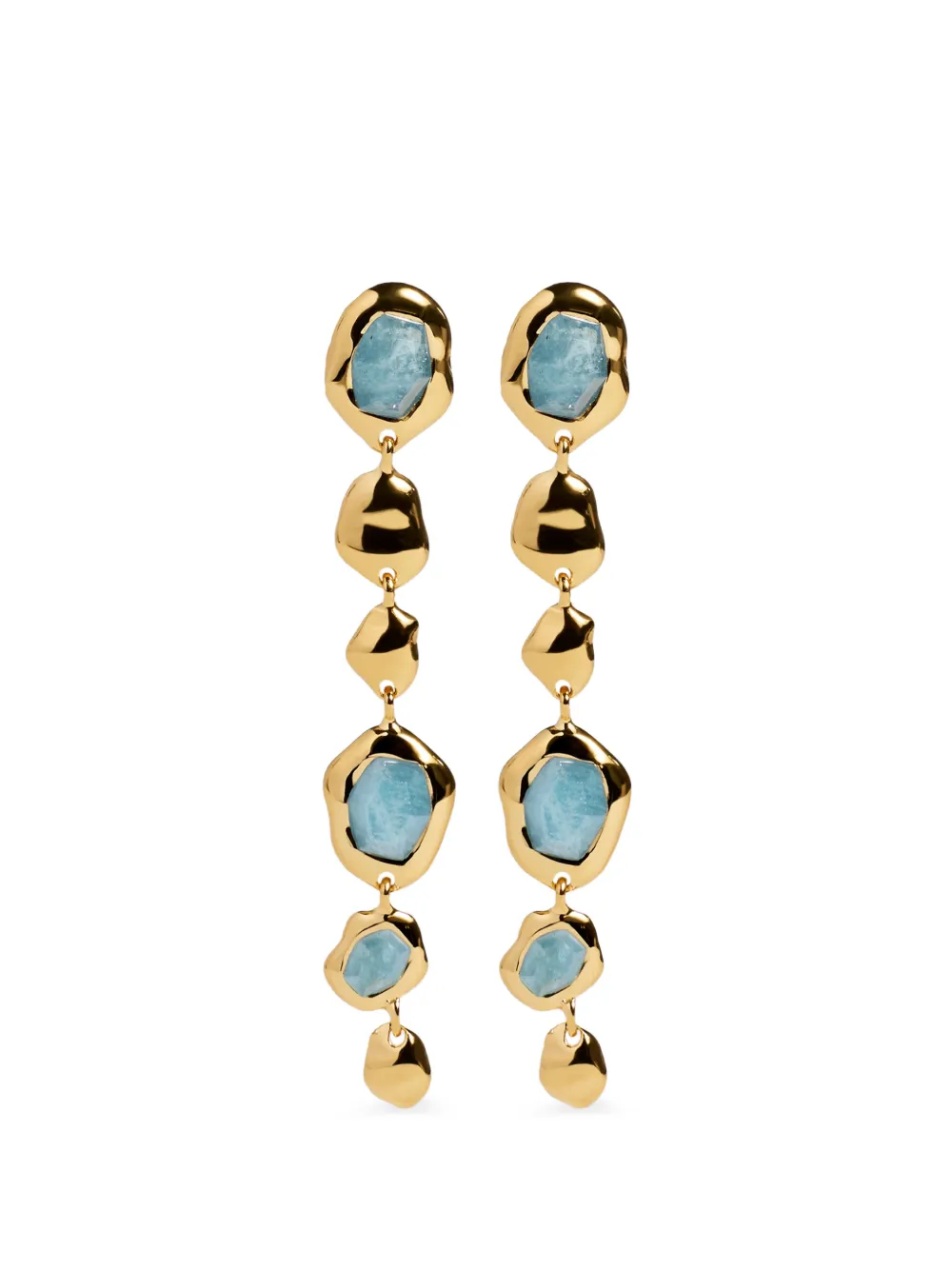Monica Vinader Odyssey gemstone pebbled drop earrings - Gold