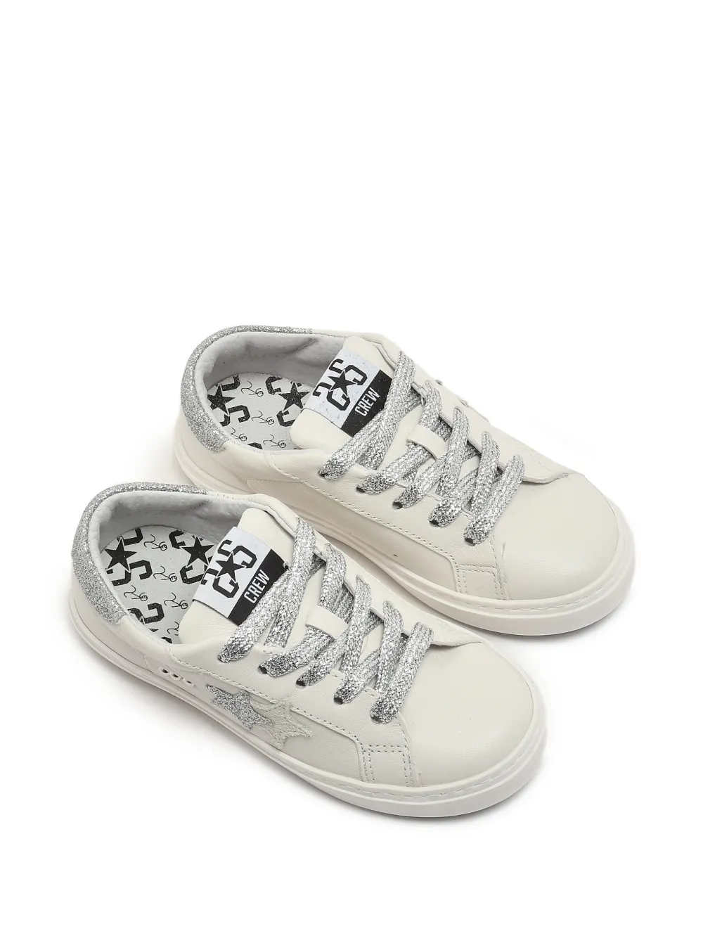2 Star Kids Sneakers met ster applicatie Wit