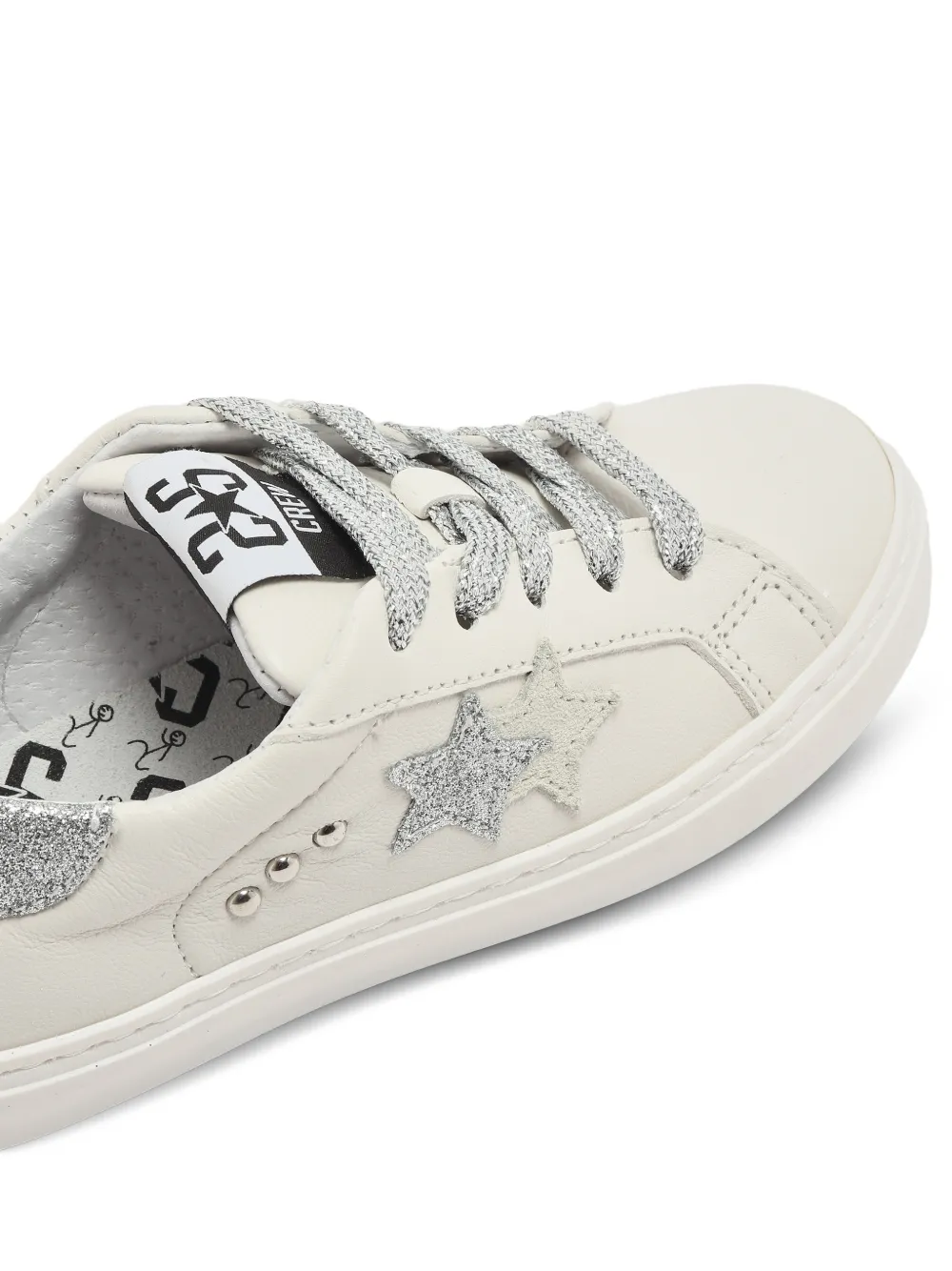 2 Star Kids Sneakers met ster applicatie Wit